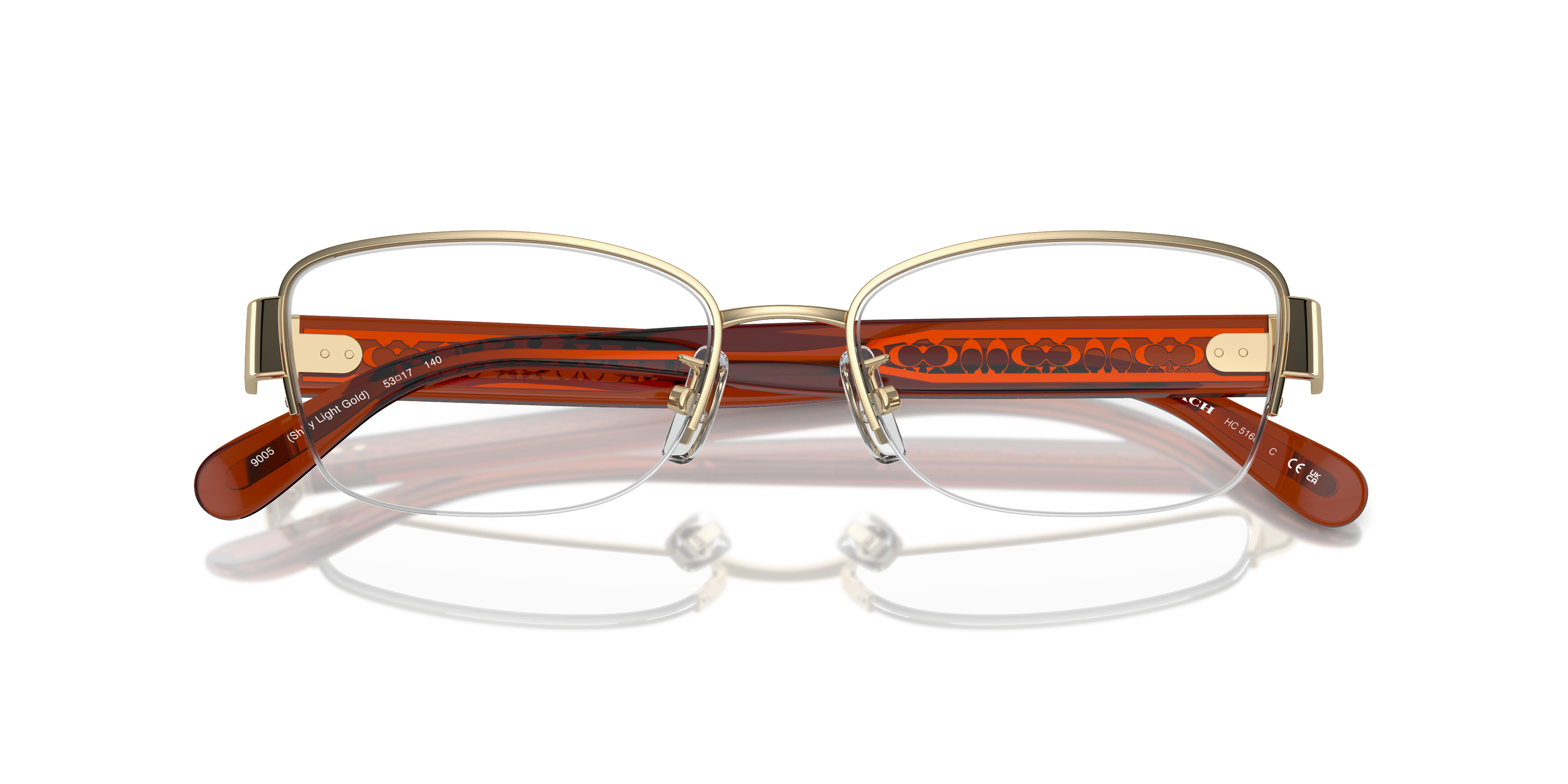 Coach HC5168 Rectangle Eyeglasses - Shiny Light Gold