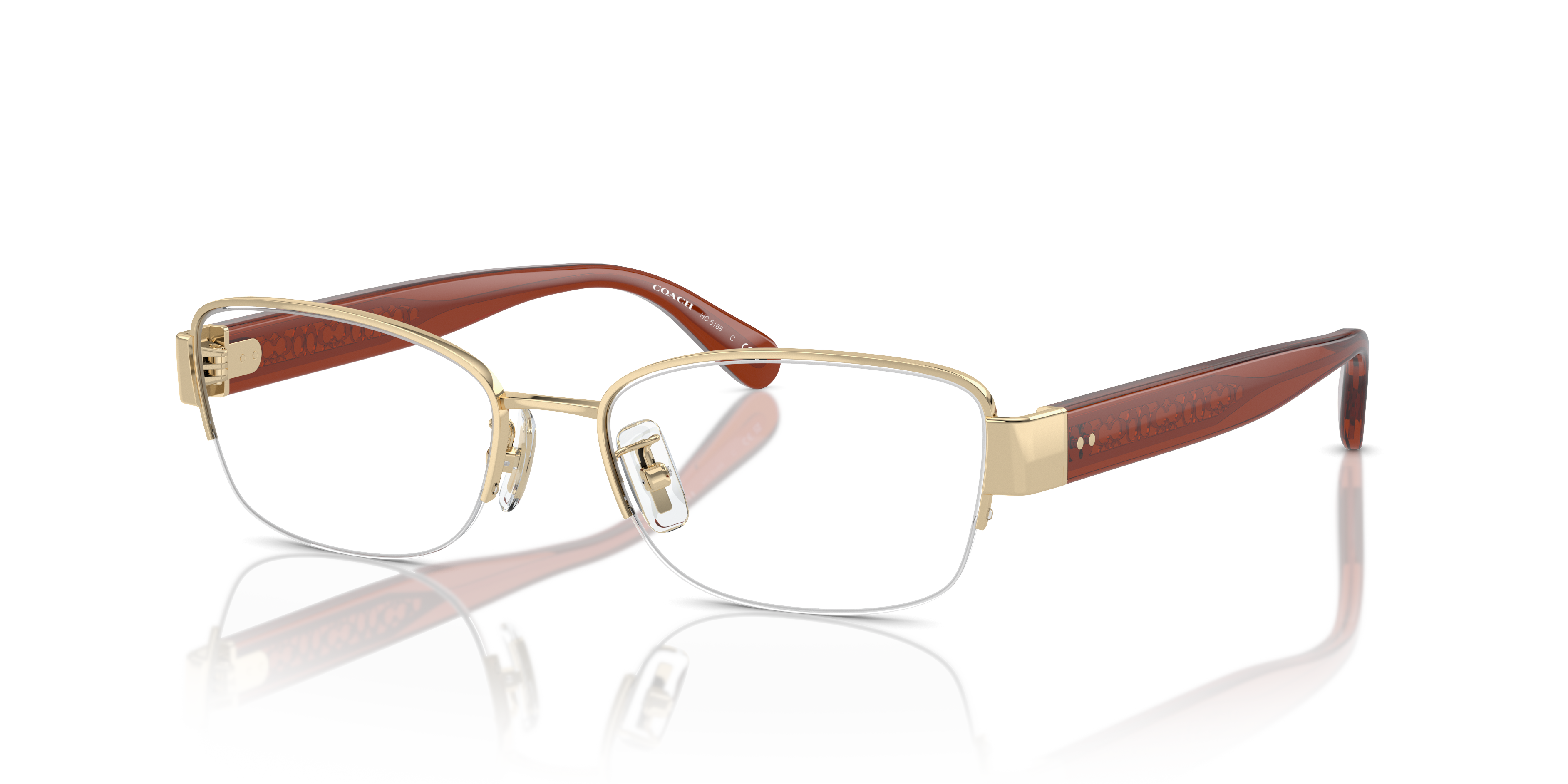 Coach HC5168 Rectangle Eyeglasses - Shiny Rose Gold