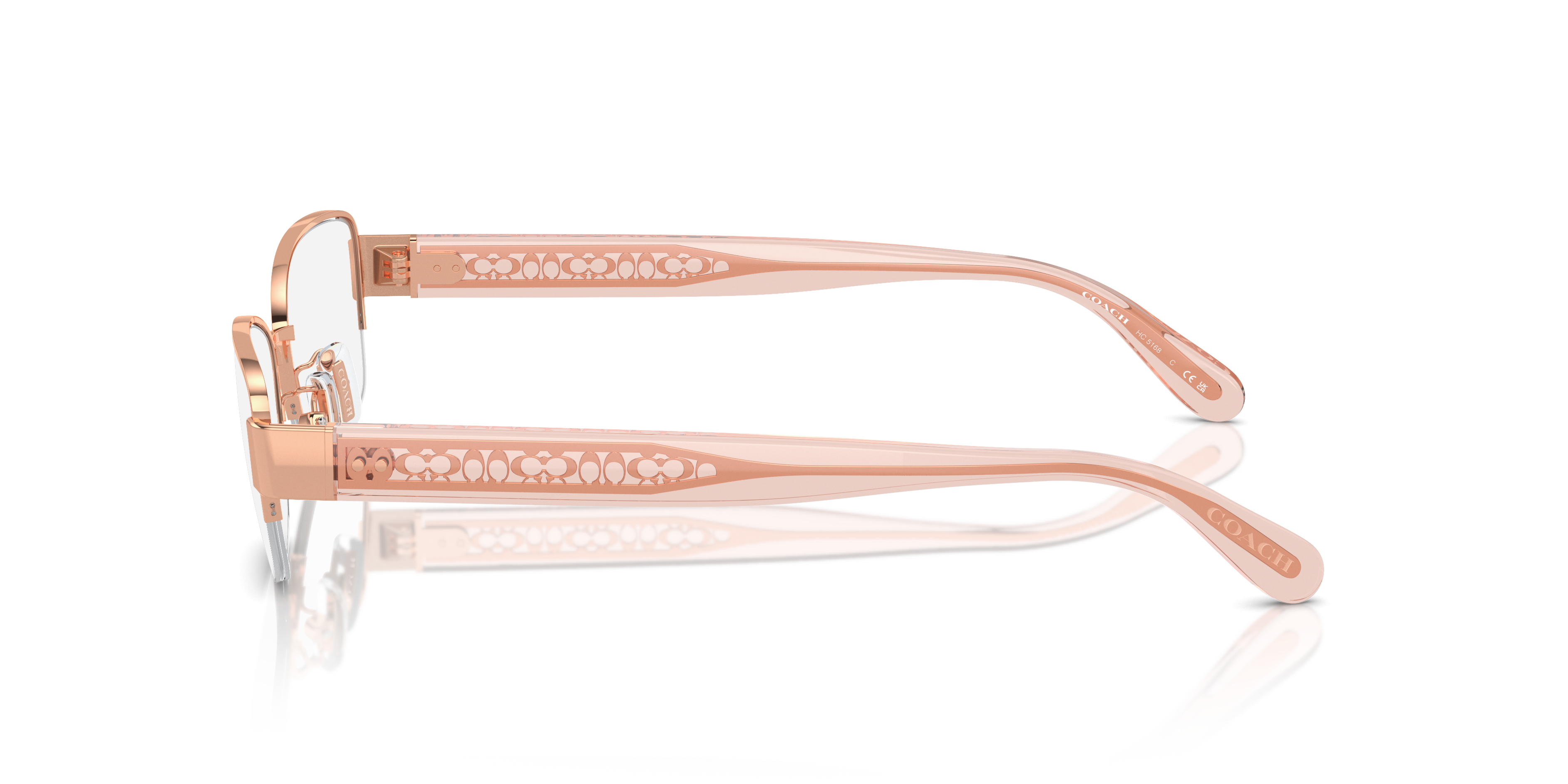Coach HC5168 Rectangle Eyeglasses - Shiny Rose Gold