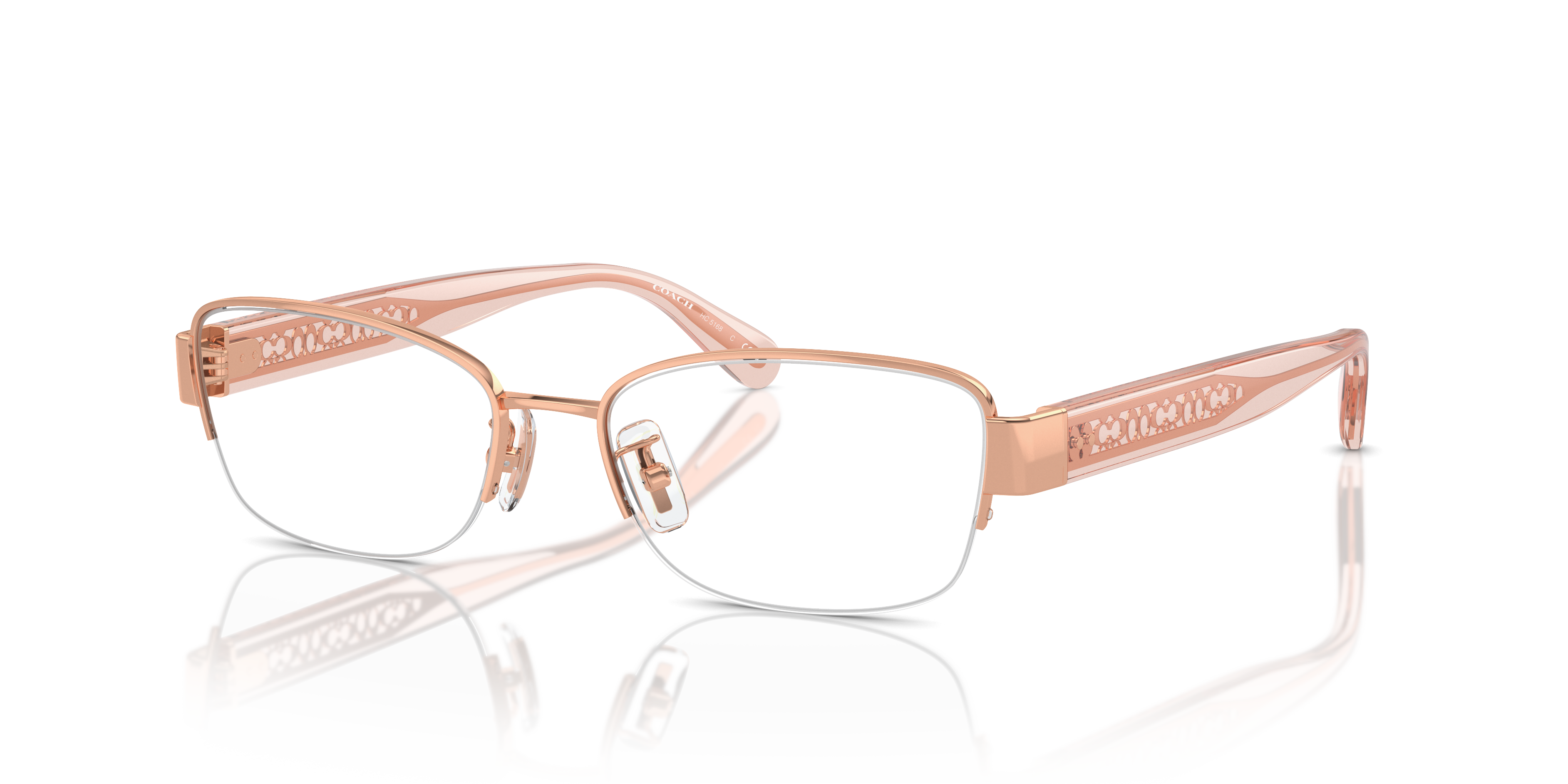 Coach HC5168 Rectangle Eyeglasses - Shiny Rose Gold