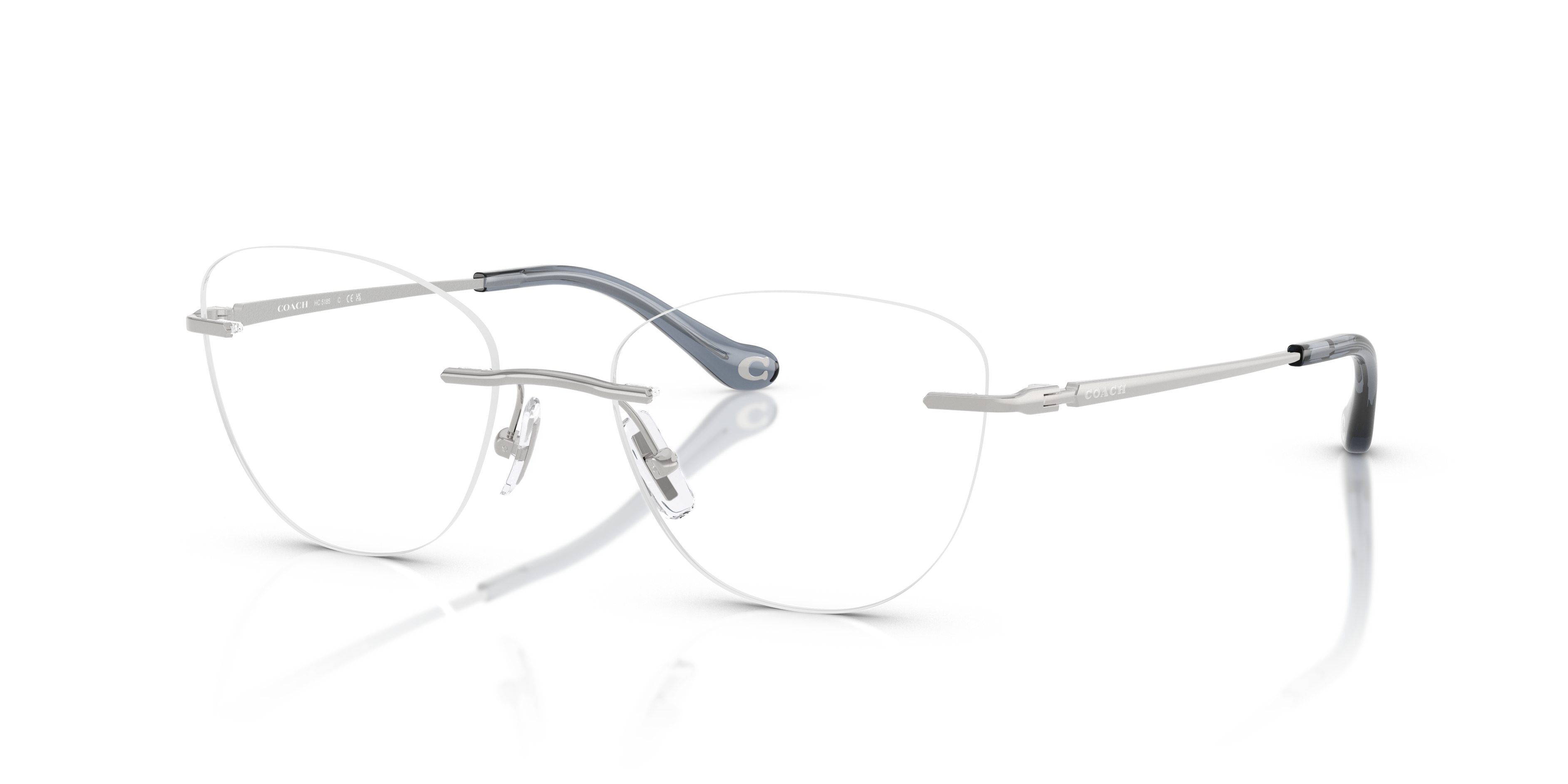 Coach HC5185 Cat Eye Eyeglasses - Shiny Silver
