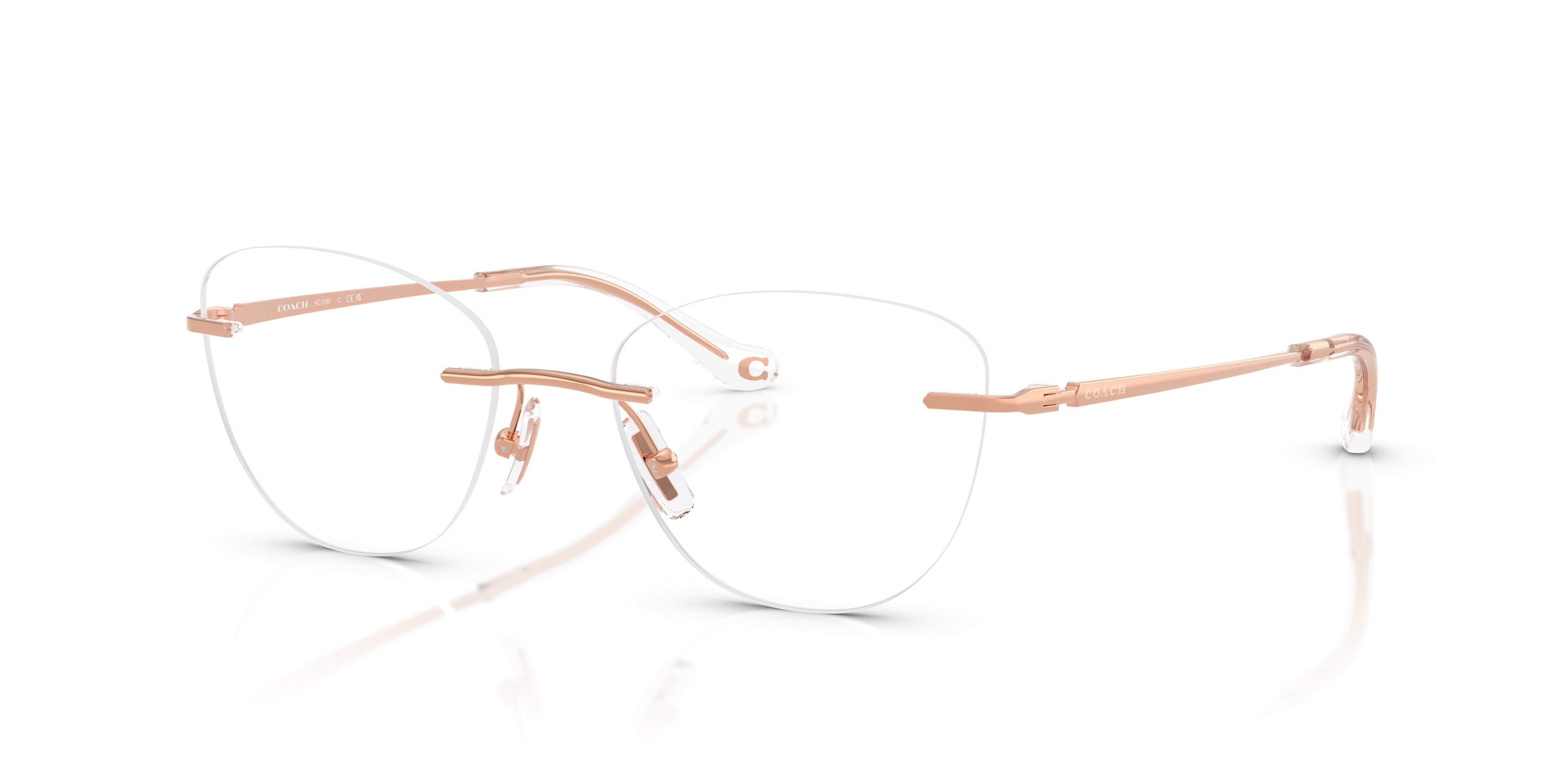 Coach HC5185 Cat Eye Eyeglasses - Shiny Rose Gold