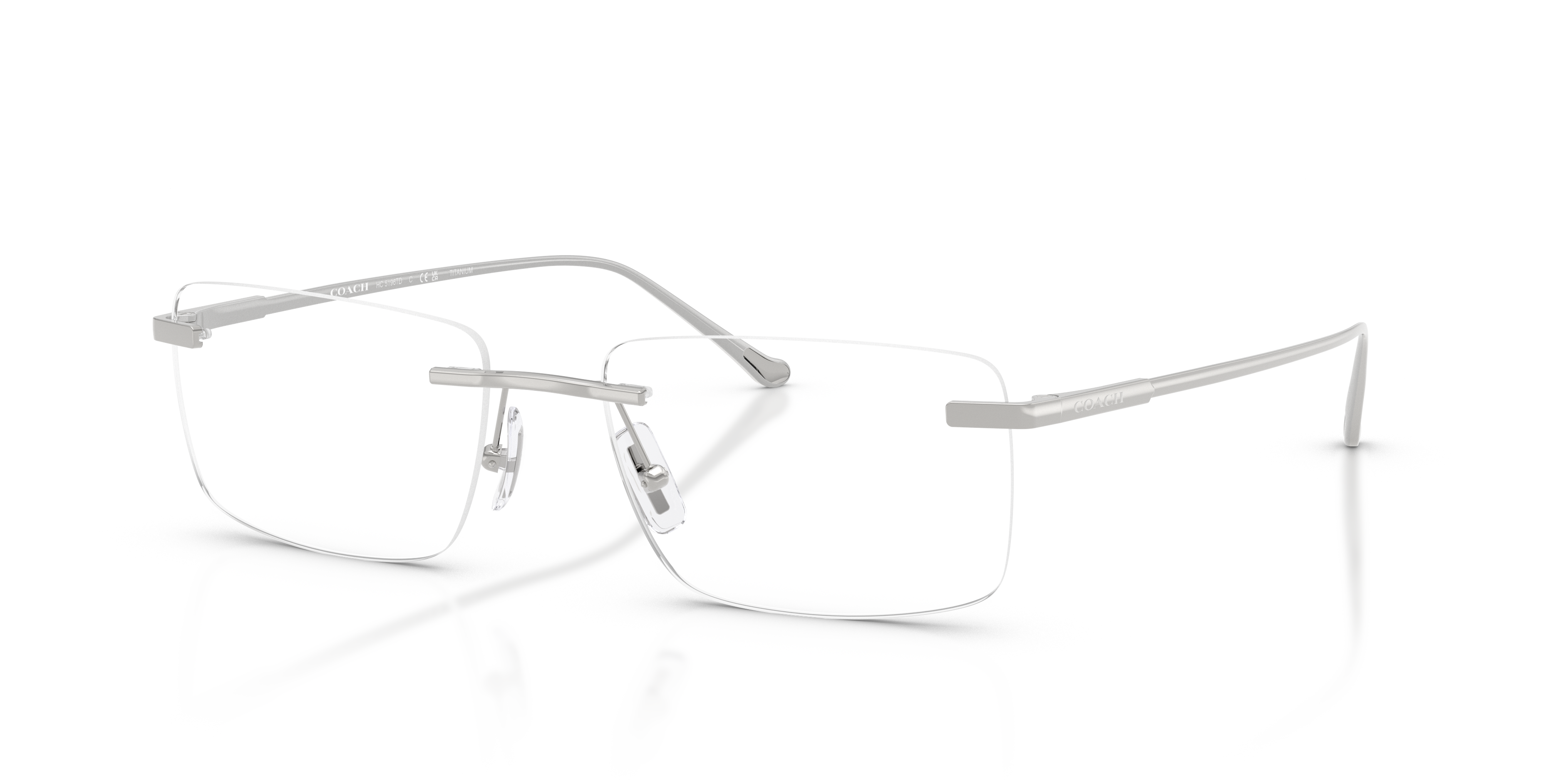 Coach HC5196TD Rectangle Eyeglasses - Shiny Silver