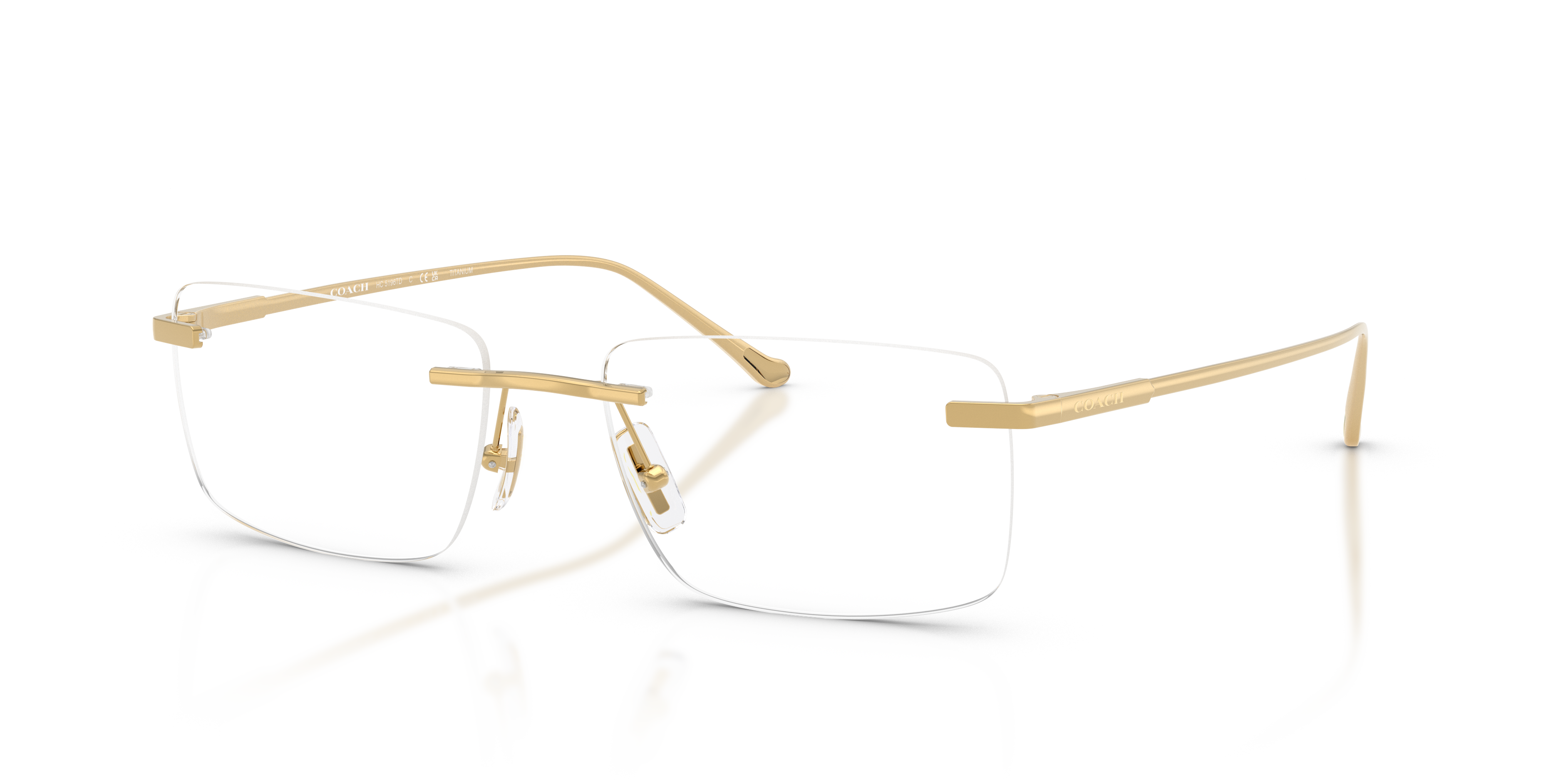 Coach HC5196TD Rectangle Eyeglasses - Shiny Silver