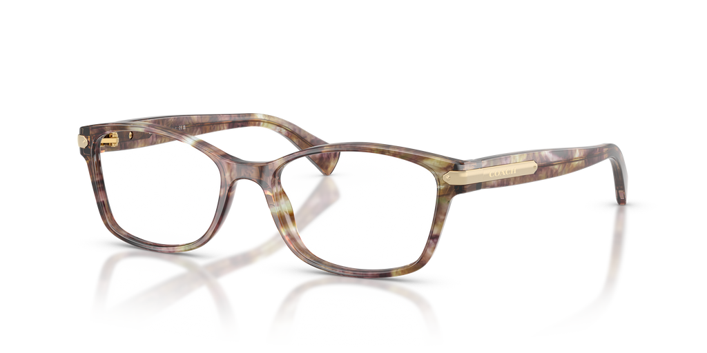 Coach HC6065 Rectangle Eyeglasses - Light Brown Confetti Tortoise