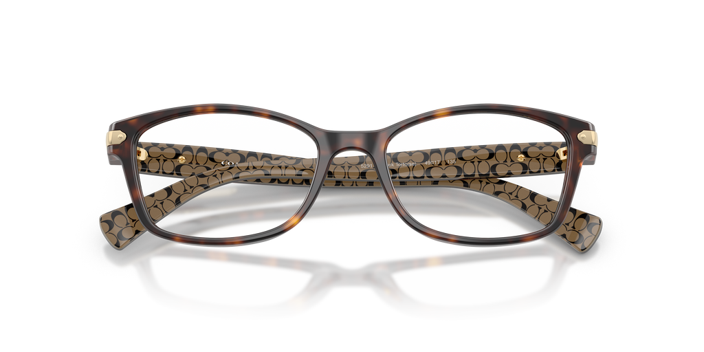 Coach HC6065 Rectangle Eyeglasses - Light Brown Confetti Tortoise