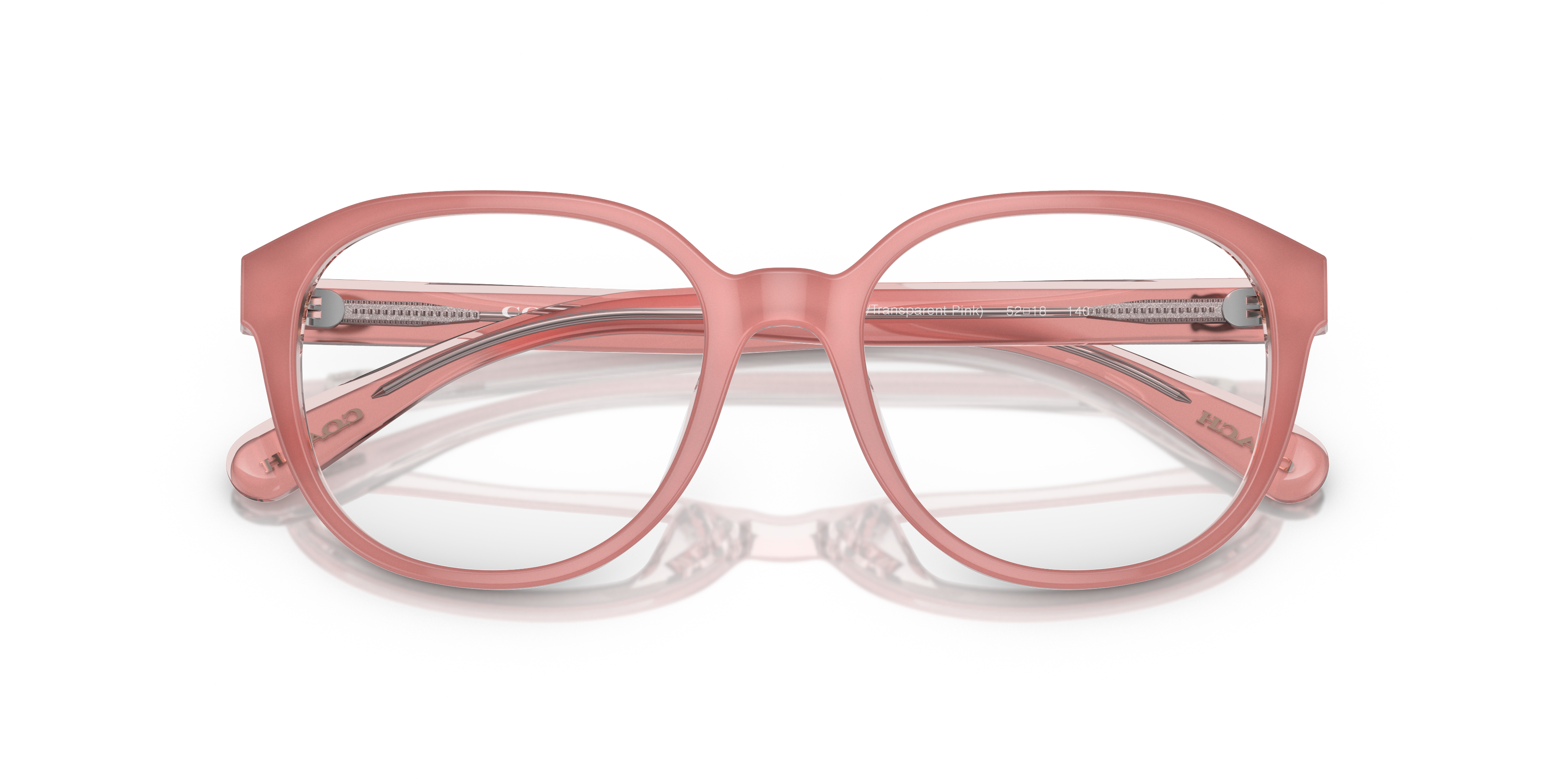 Coach HC6209U Round Eyeglasses - Milky Pink Transparent Pink