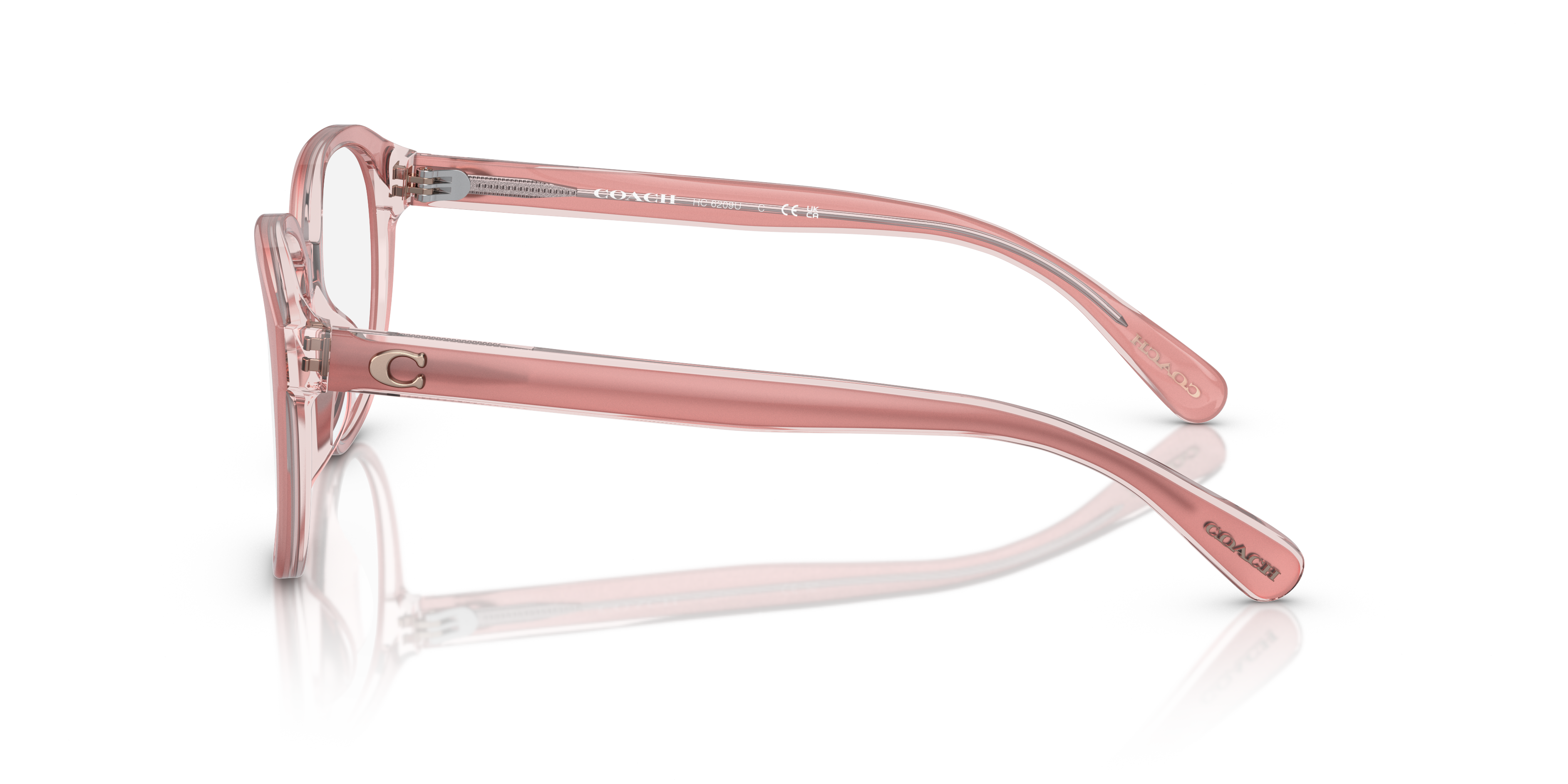 Coach HC6209U Round Eyeglasses - Milky Pink Transparent Pink