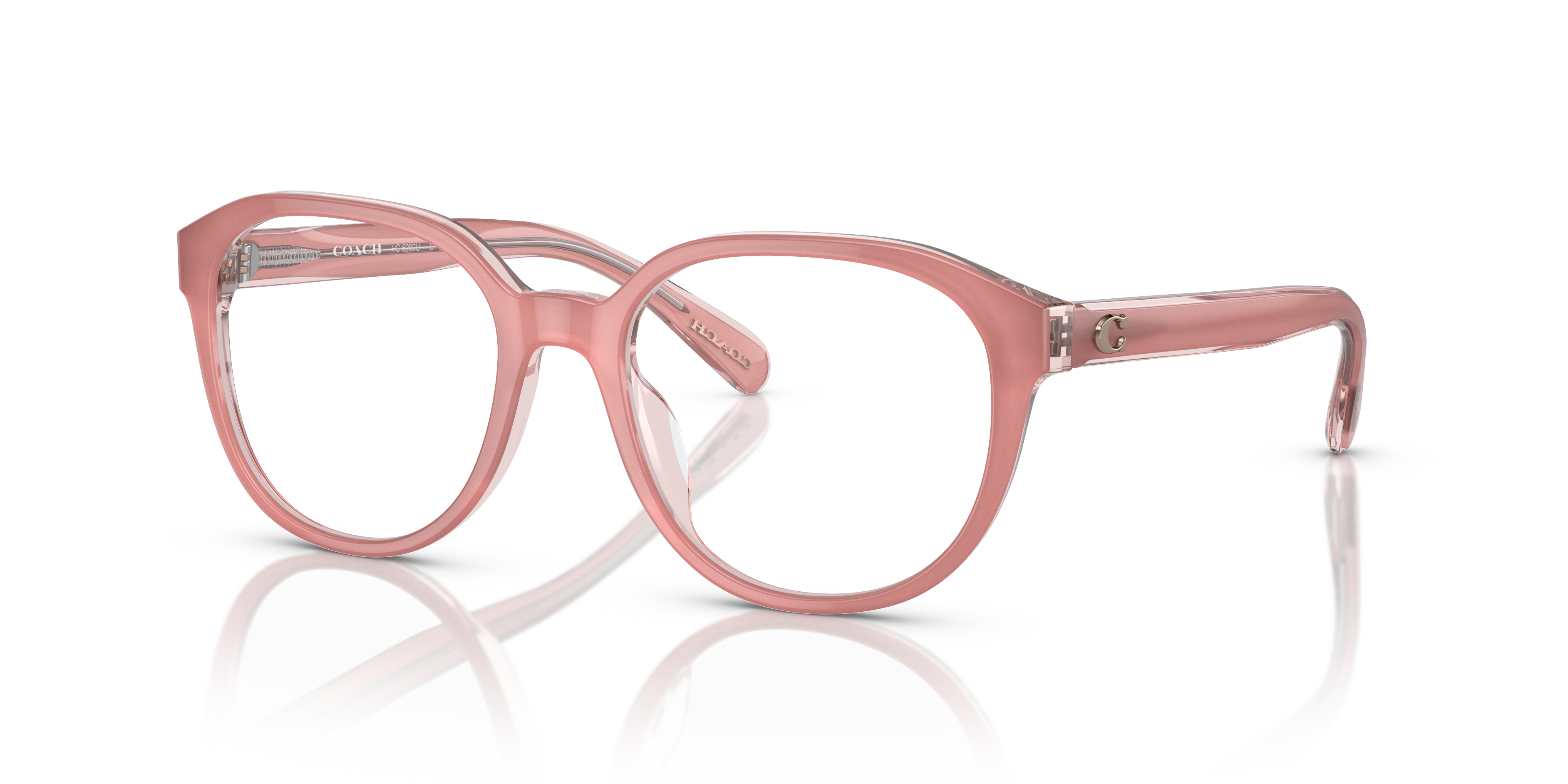 Coach HC6209U Round Eyeglasses - Milky Pink Transparent Pink