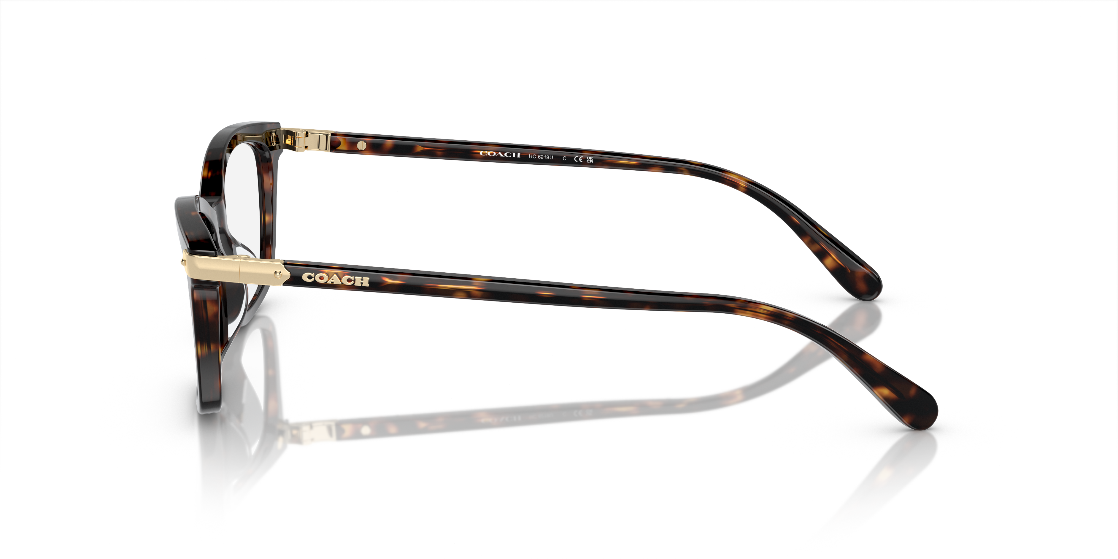 Coach HC6219U Rectangle Eyeglasses - Rose Pearl Tortoise