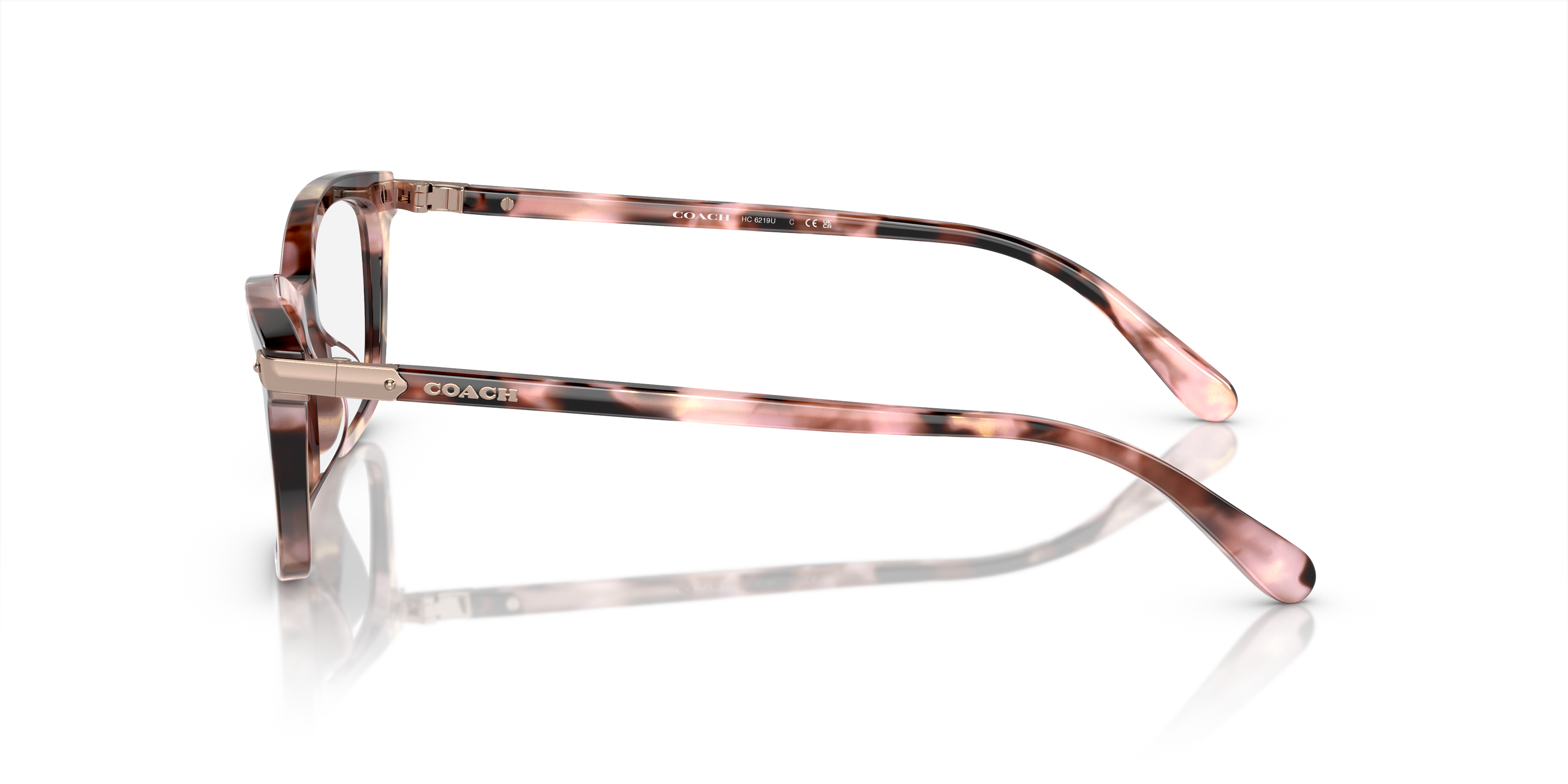 Coach HC6219U Rectangle Eyeglasses - Rose Pearl Tortoise