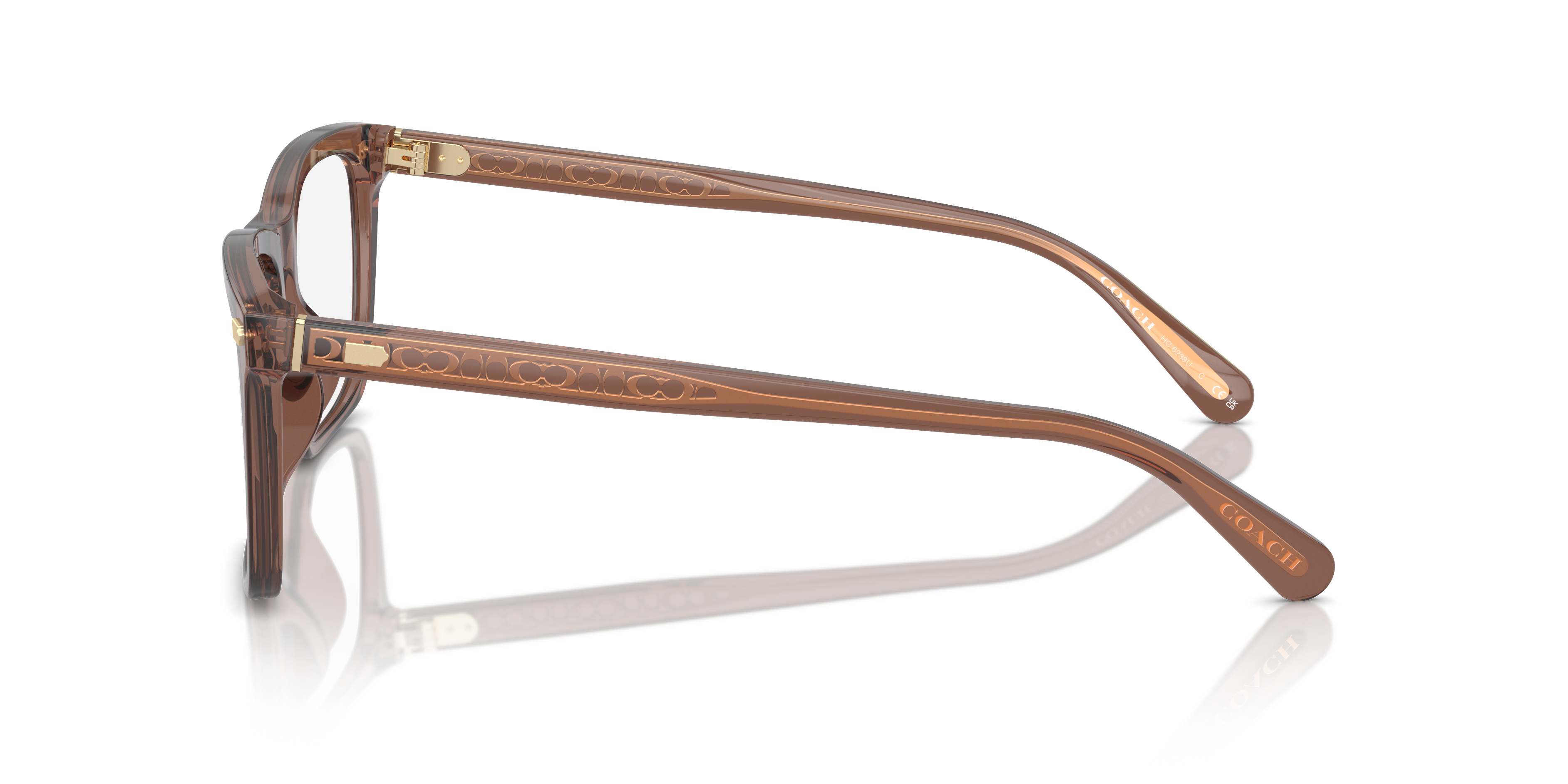 Coach HC6238U Square Eyeglasses - Transparent Pecan