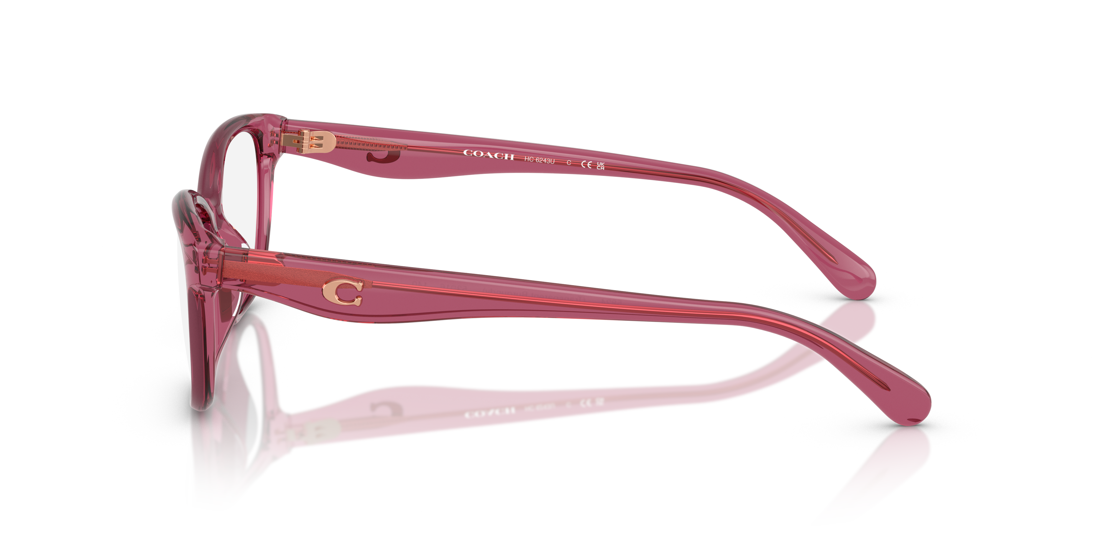 Coach HC6243U Pillow Eyeglasses - Transparent Burgundy