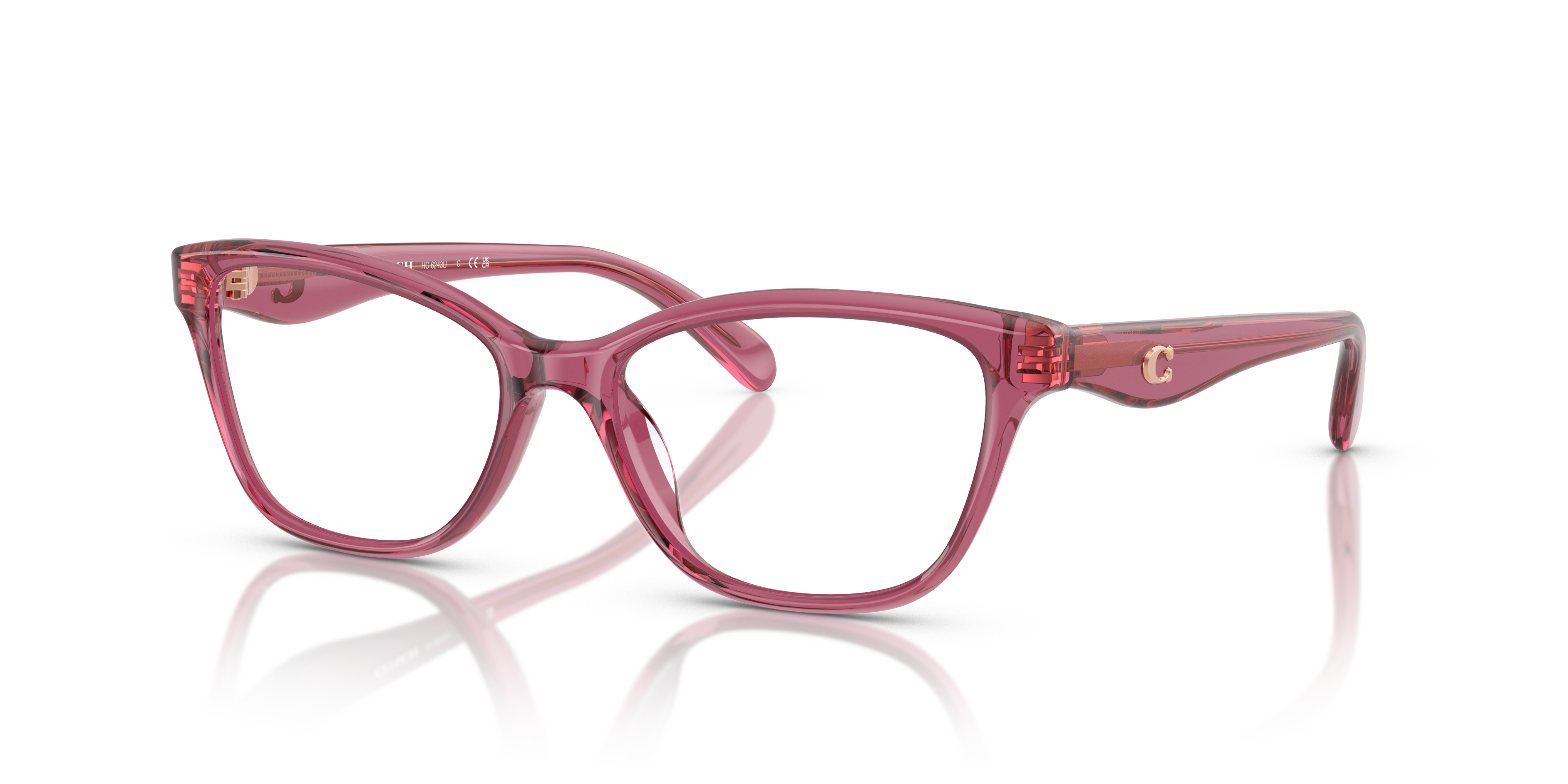Coach HC6243U Pillow Eyeglasses - Transparent Burgundy