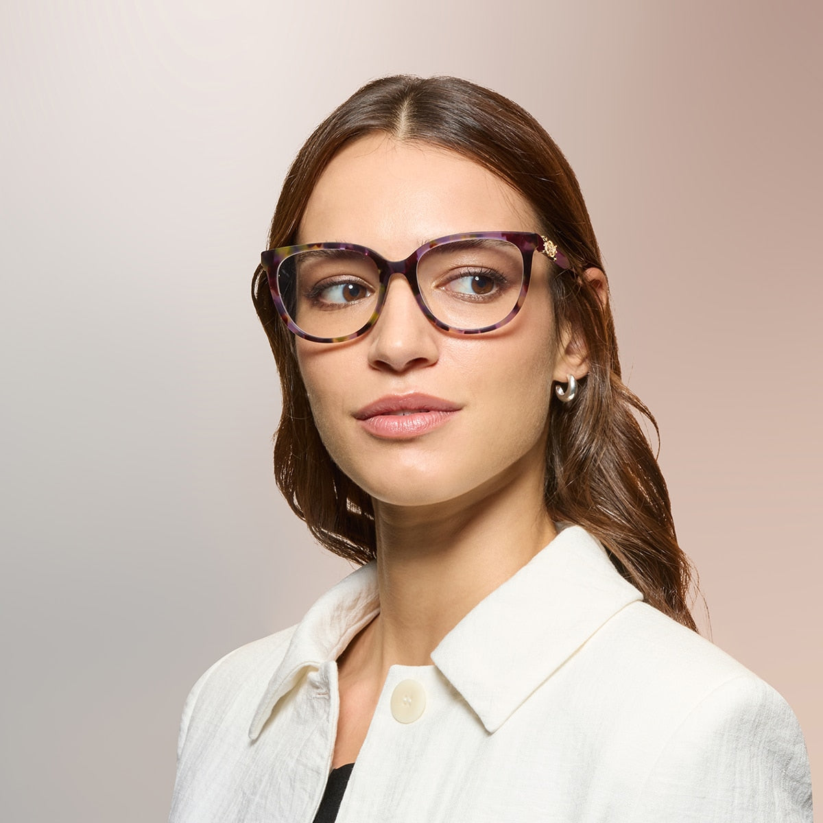 Coach HC6260U Square Eyeglasses - Purple Tortoise