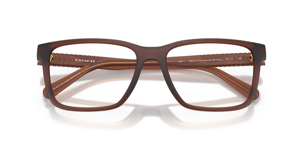 Coach HC6278U Rectangle Eyeglasses - Matte Transparent Brown