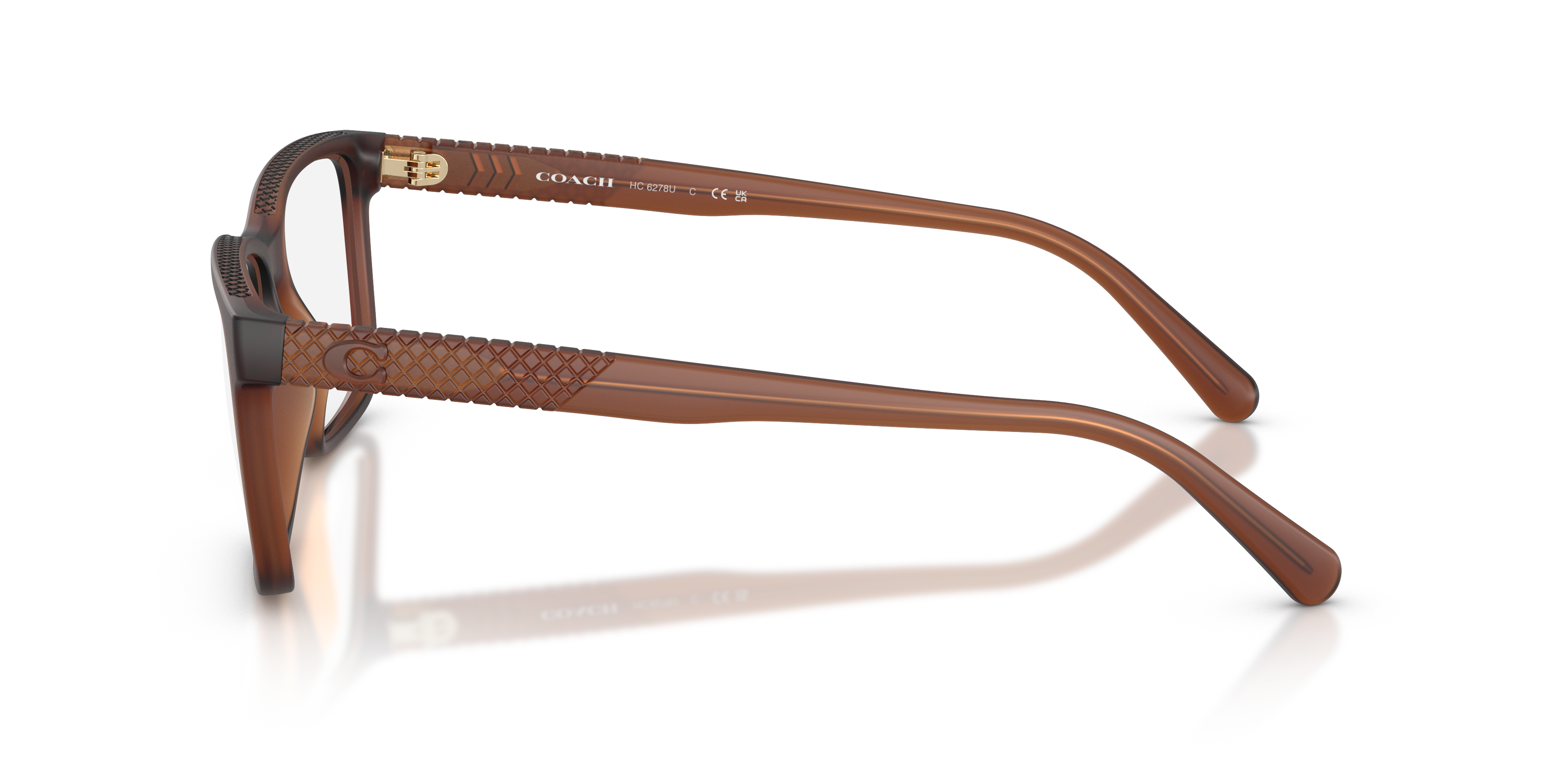 Coach HC6278U Rectangle Eyeglasses - Matte Transparent Brown