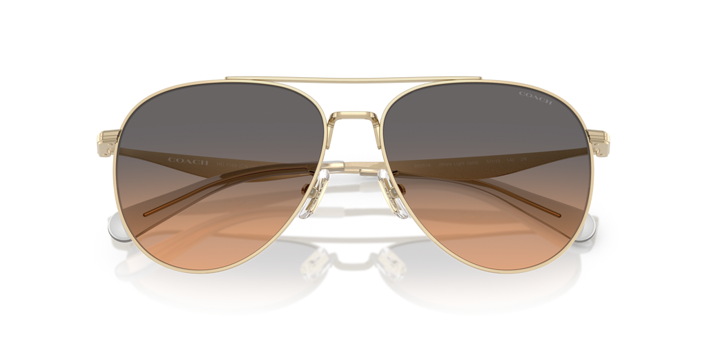 Coach HC7169 CW193 Pilot Sunglasses - Shiny Light Gold