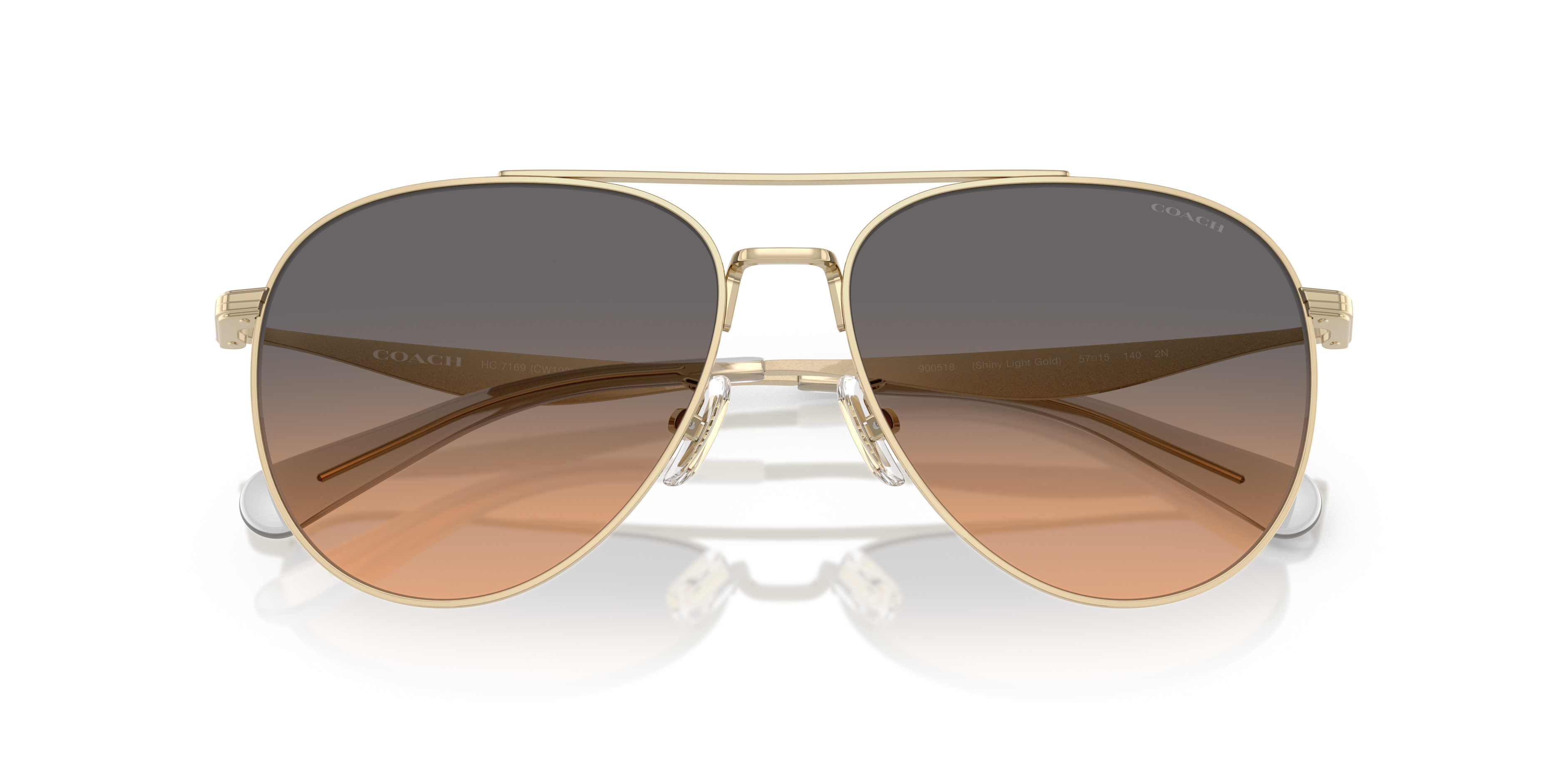 Coach HC7169 CW193 Pilot Sunglasses - Shiny Light Gold
