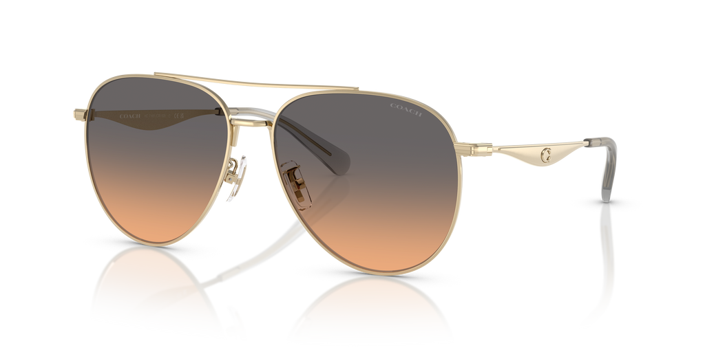 Coach HC7169 CW193 Pilot Sunglasses - Shiny Light Gold