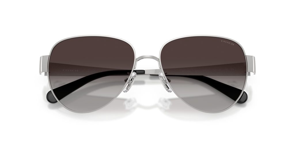 Coach HC7186 CDP37 Pilot Sunglasses - Shiny Silver