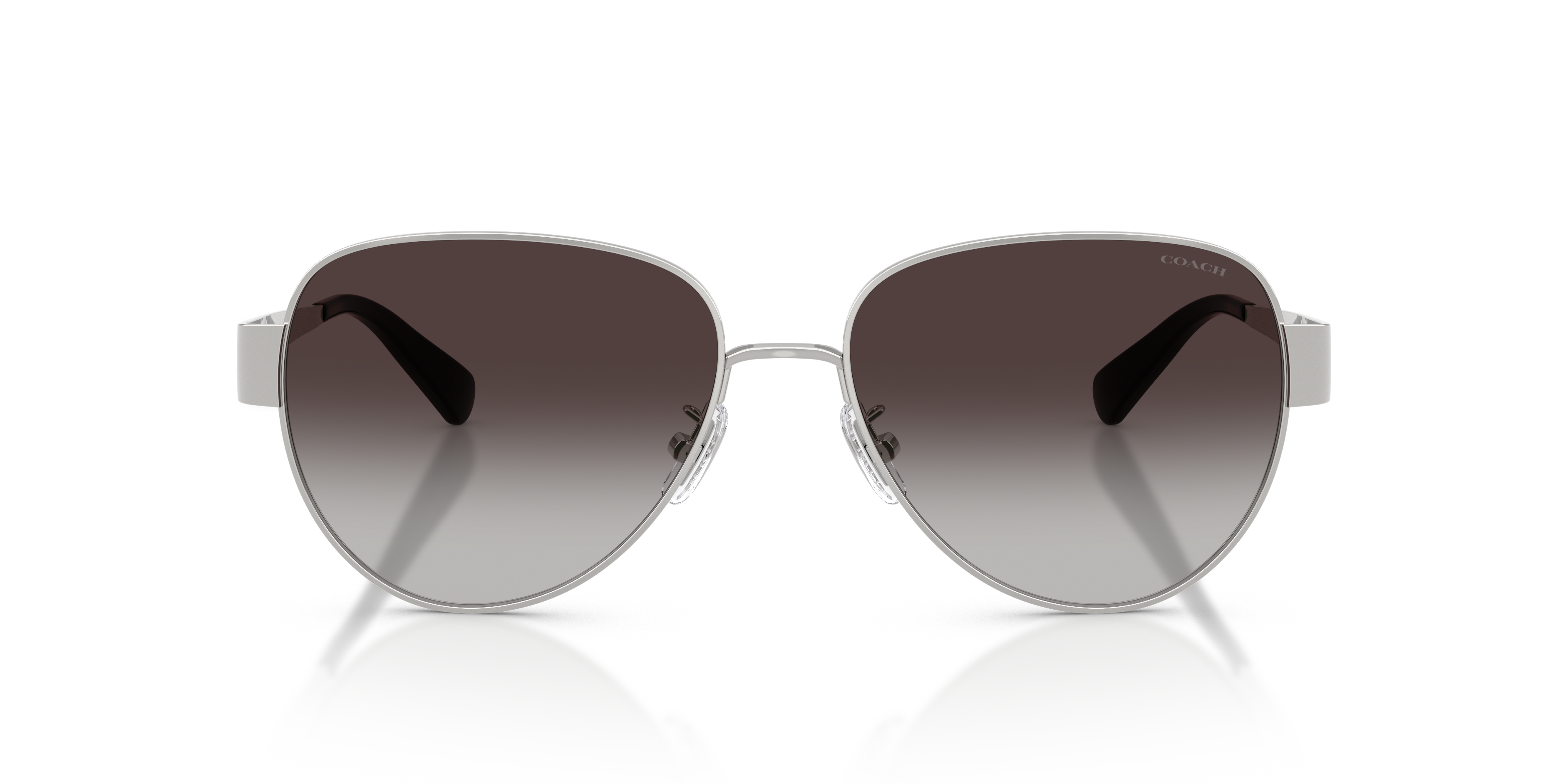 Coach HC7186 CDP37 Pilot Sunglasses - Shiny Silver