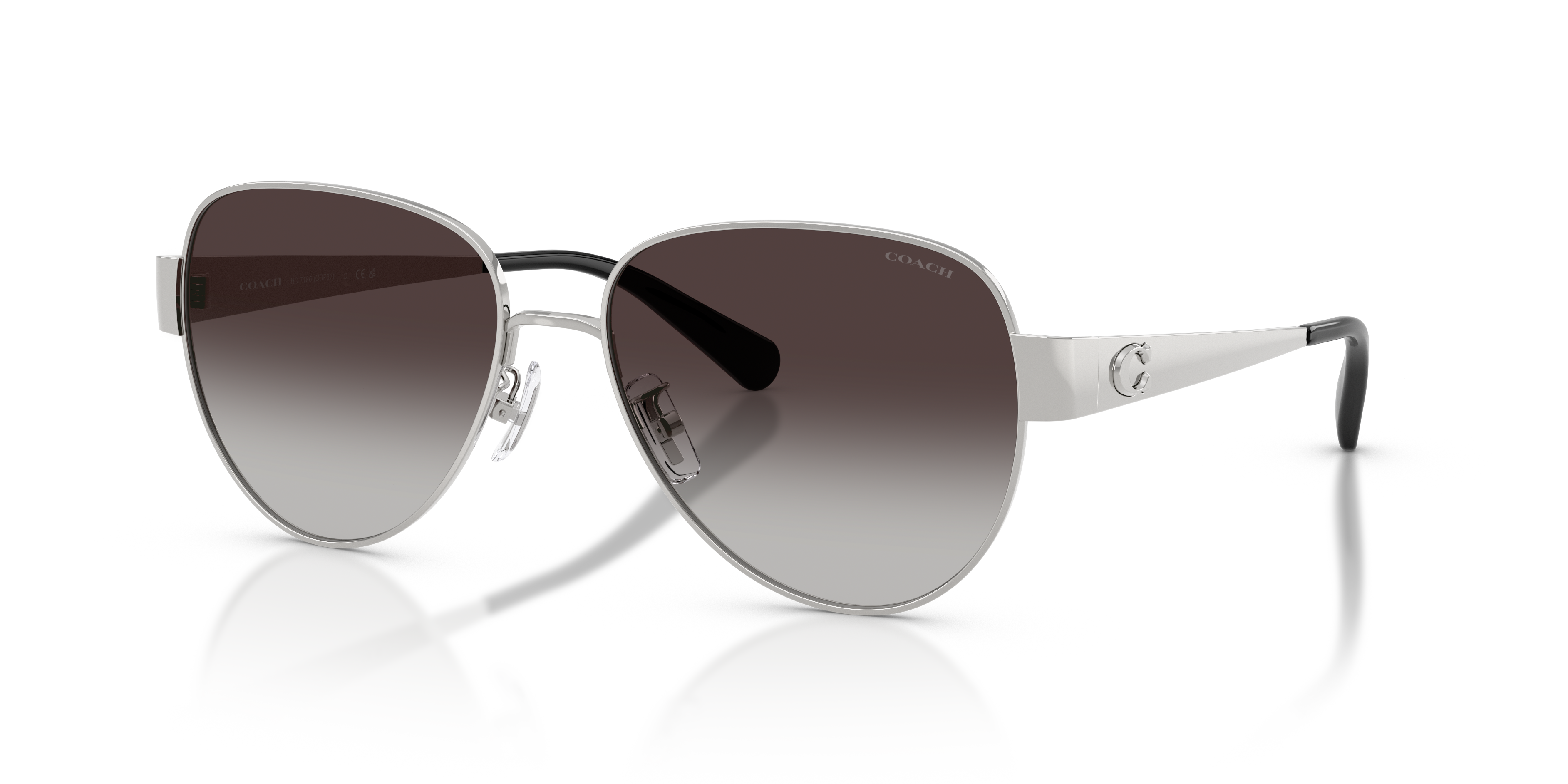 Coach HC7186 CDP37 Pilot Sunglasses - Shiny Light Gold