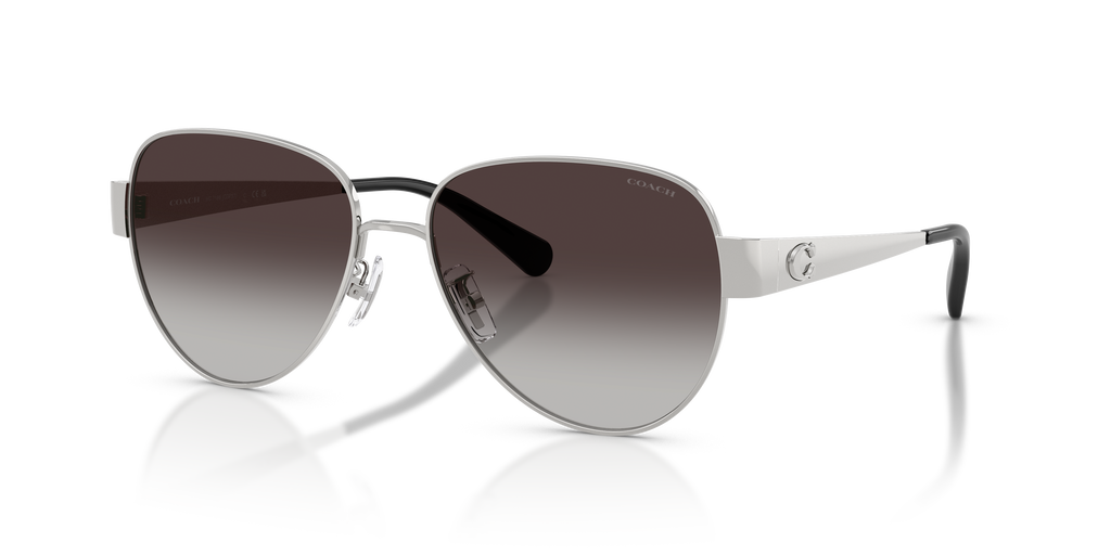 Coach HC7186 CDP37 Pilot Sunglasses - Shiny Silver