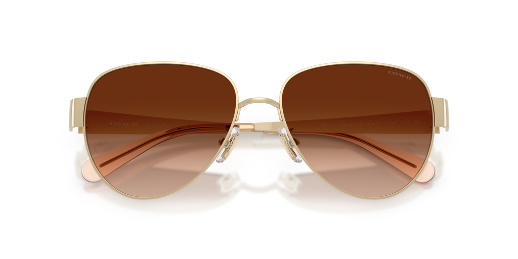 Coach HC7186 CDP37 Pilot Sunglasses - Shiny Silver