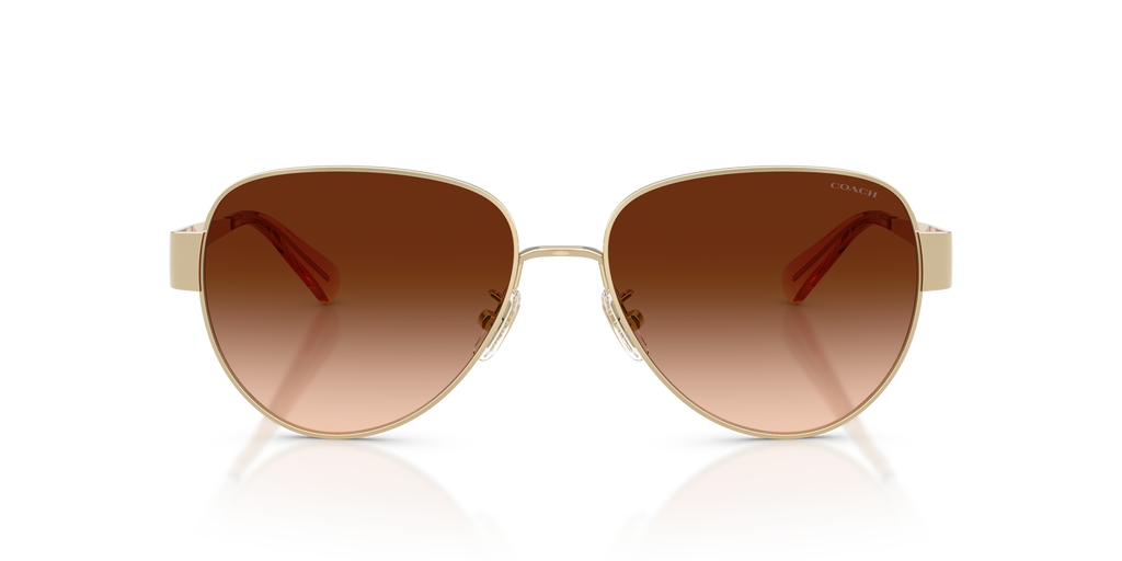 Coach HC7186 CDP37 Pilot Sunglasses - Shiny Silver