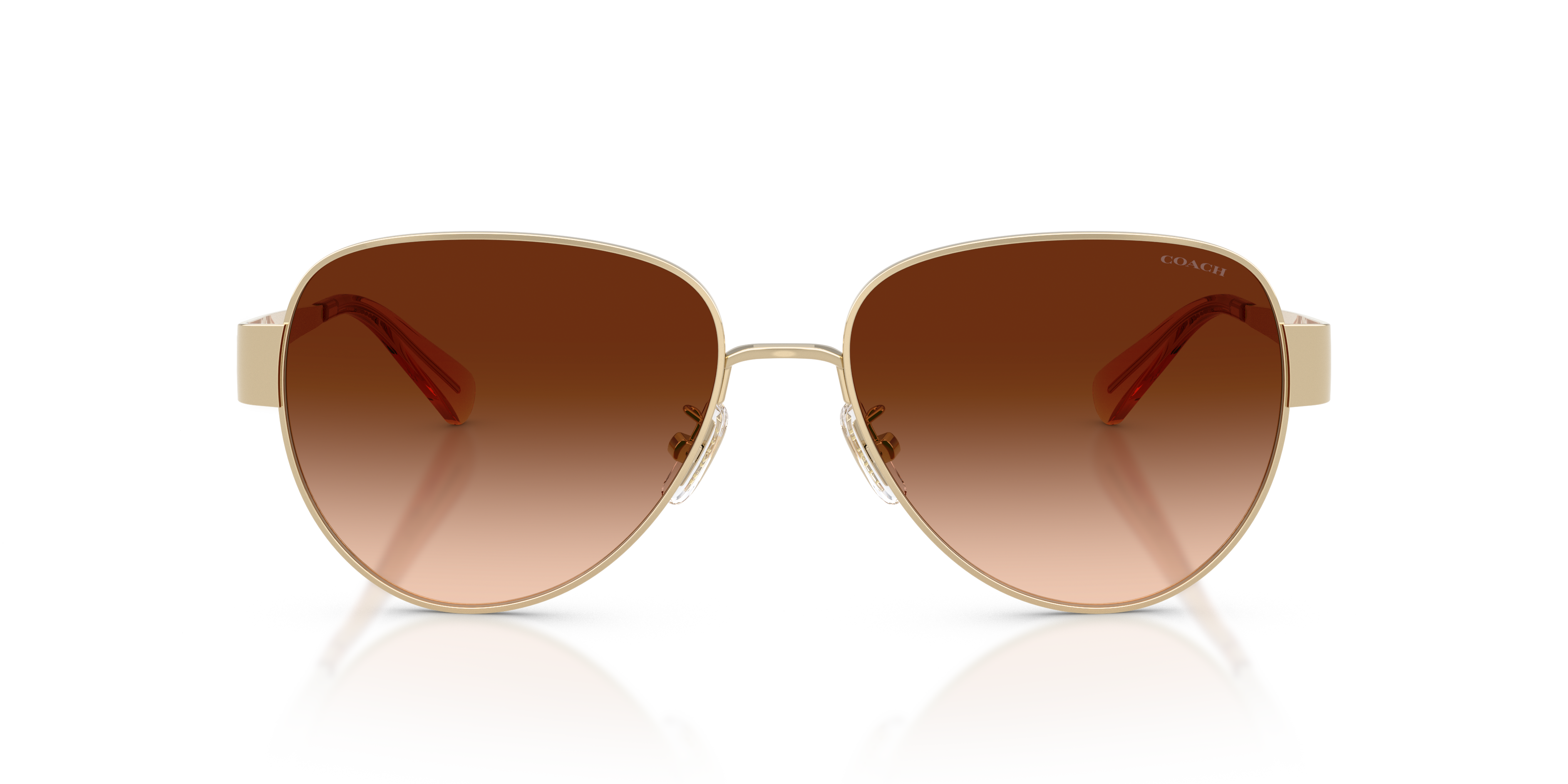 Coach HC7186 CDP37 Pilot Sunglasses - Shiny Silver