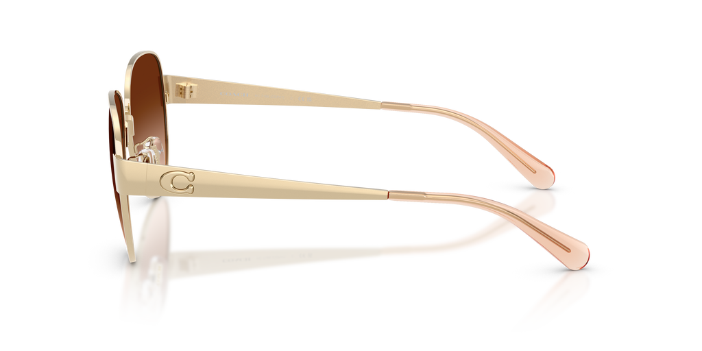 Coach HC7186 CDP37 Pilot Sunglasses - Shiny Light Gold