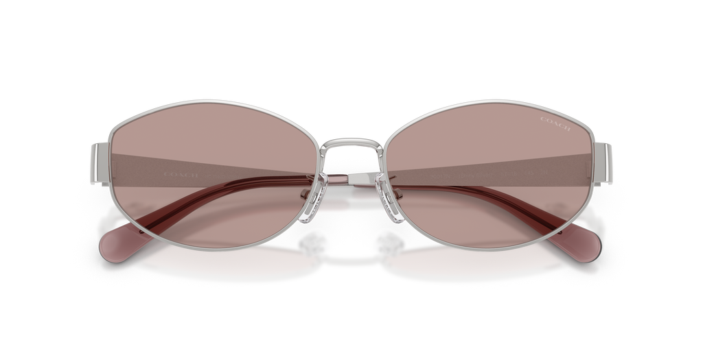 Coach HC7192D CDP44 Geometric Sunglasses - Shiny Silver