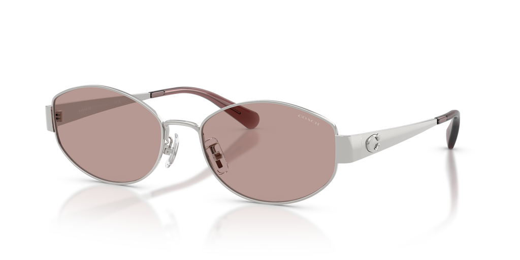 Coach HC7192D CDP44 Geometric Sunglasses - Shiny Silver