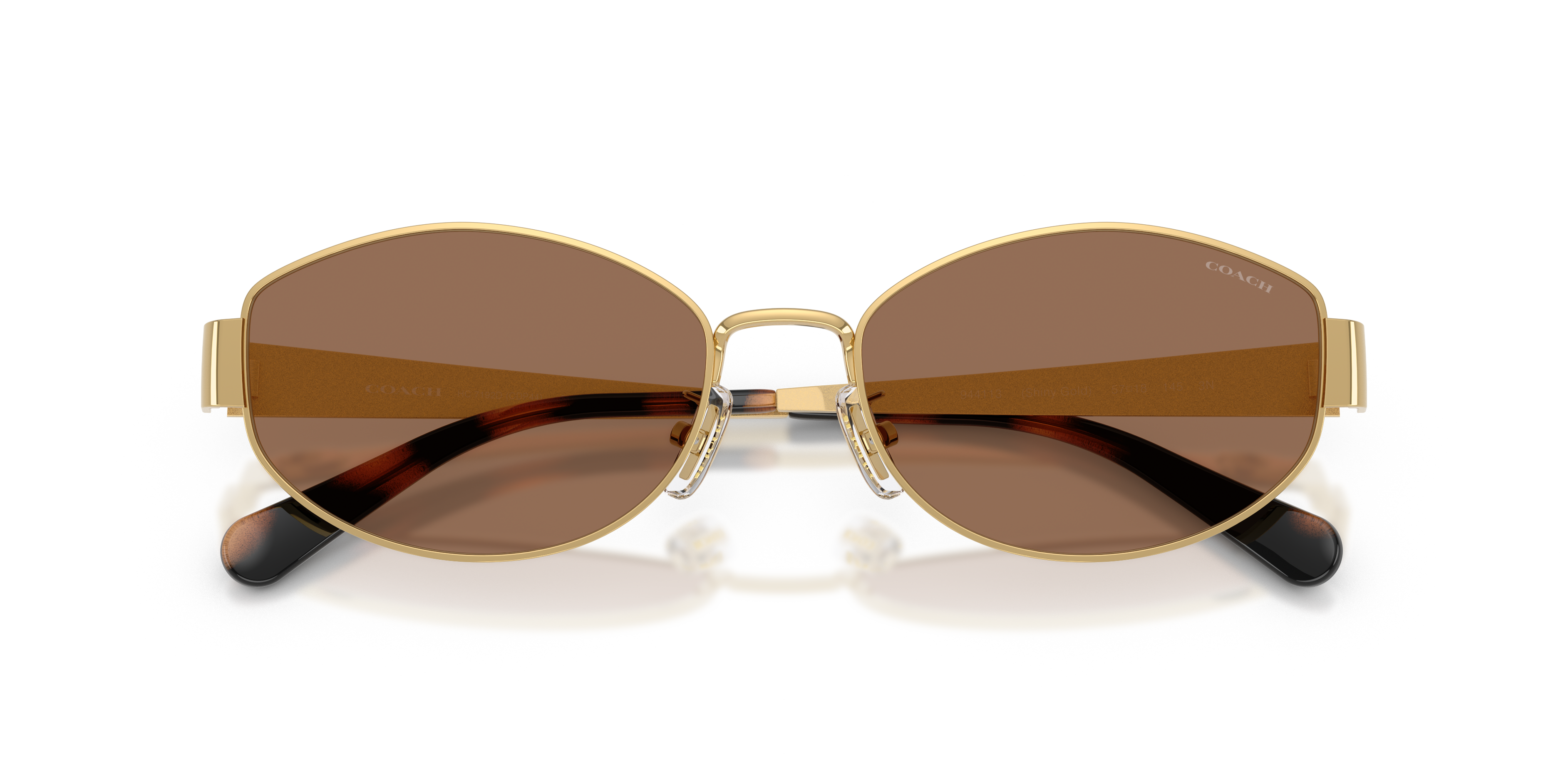 Coach HC7192D CDP44 Geometric Sunglasses - Shiny Silver