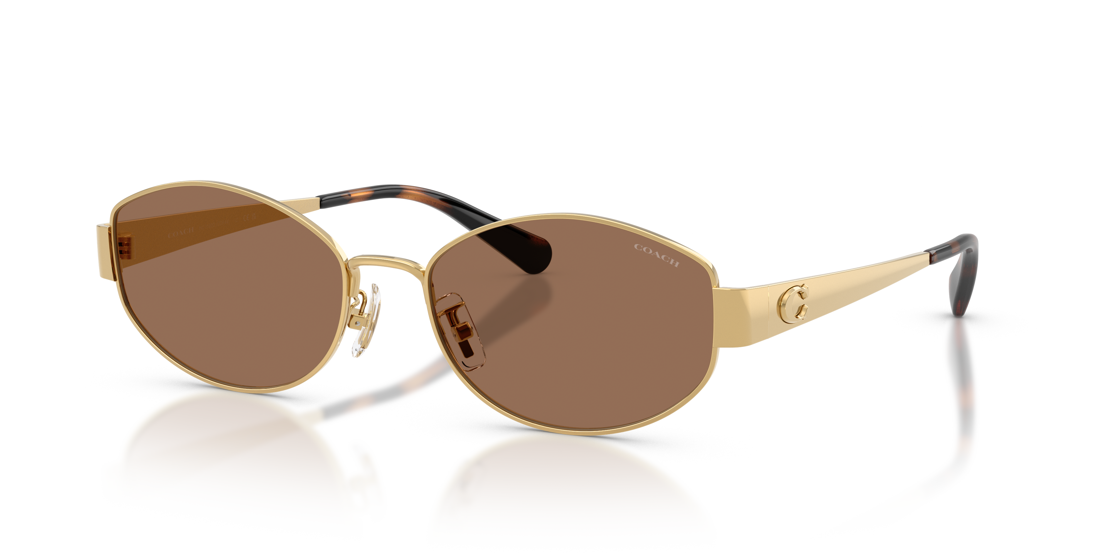 Coach HC7192D CDP44 Geometric Sunglasses - Shiny Gold