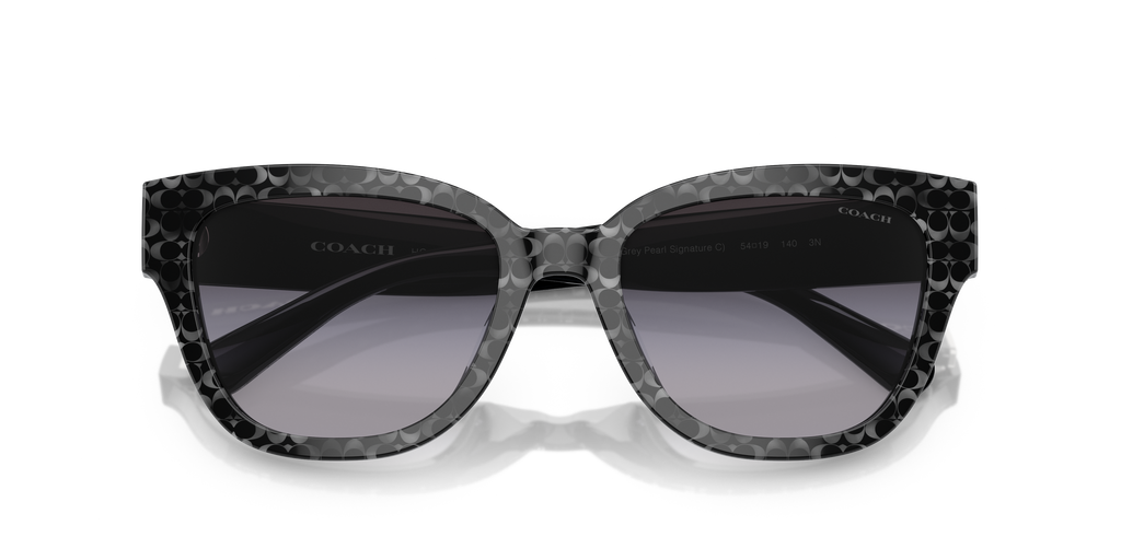 Coach HC8379U CL920 Butterfly Sunglasses - Grey Pearl Signature C