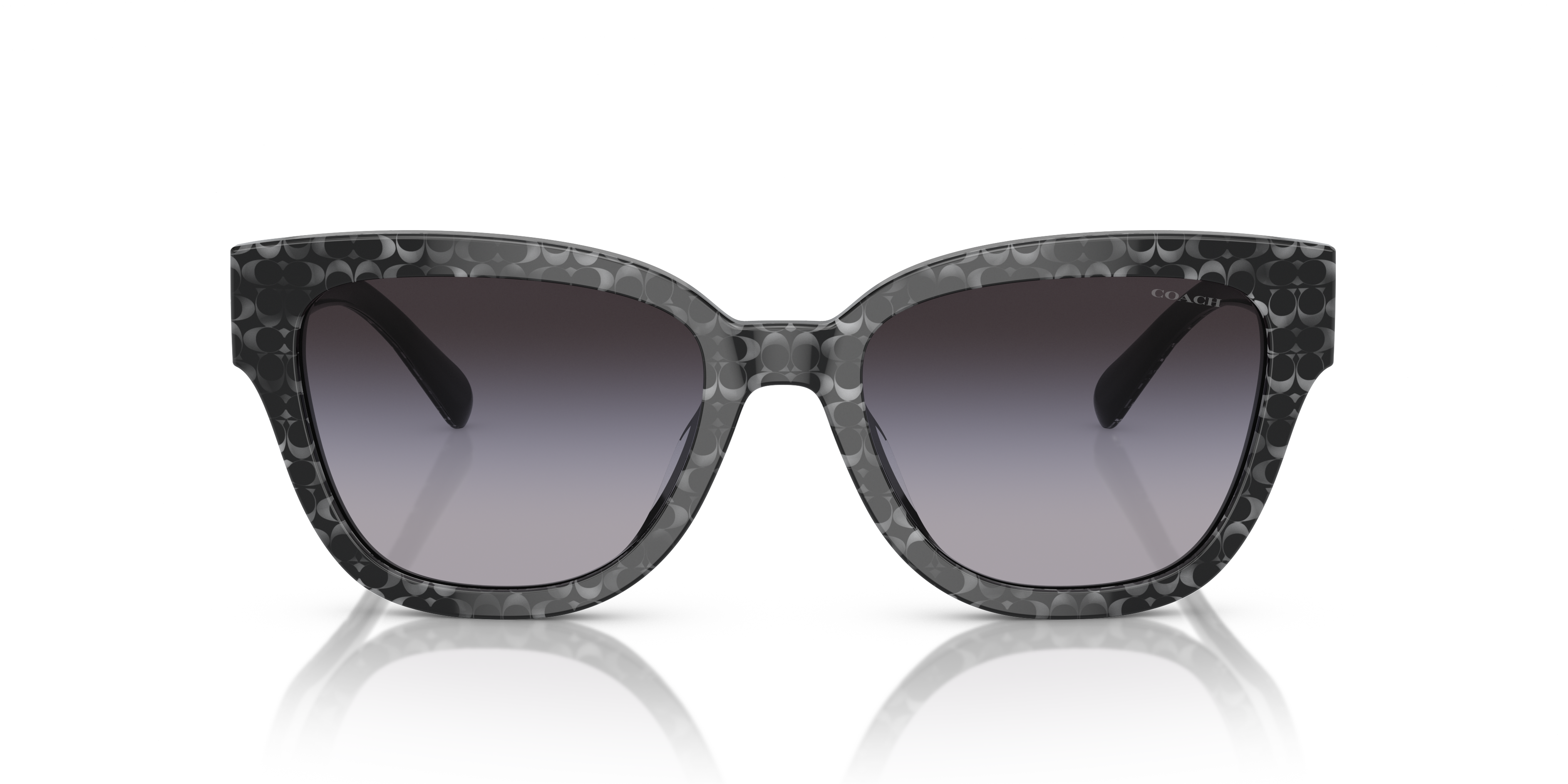 Coach HC8379U CL920 Butterfly Sunglasses - Grey Pearl Signature C