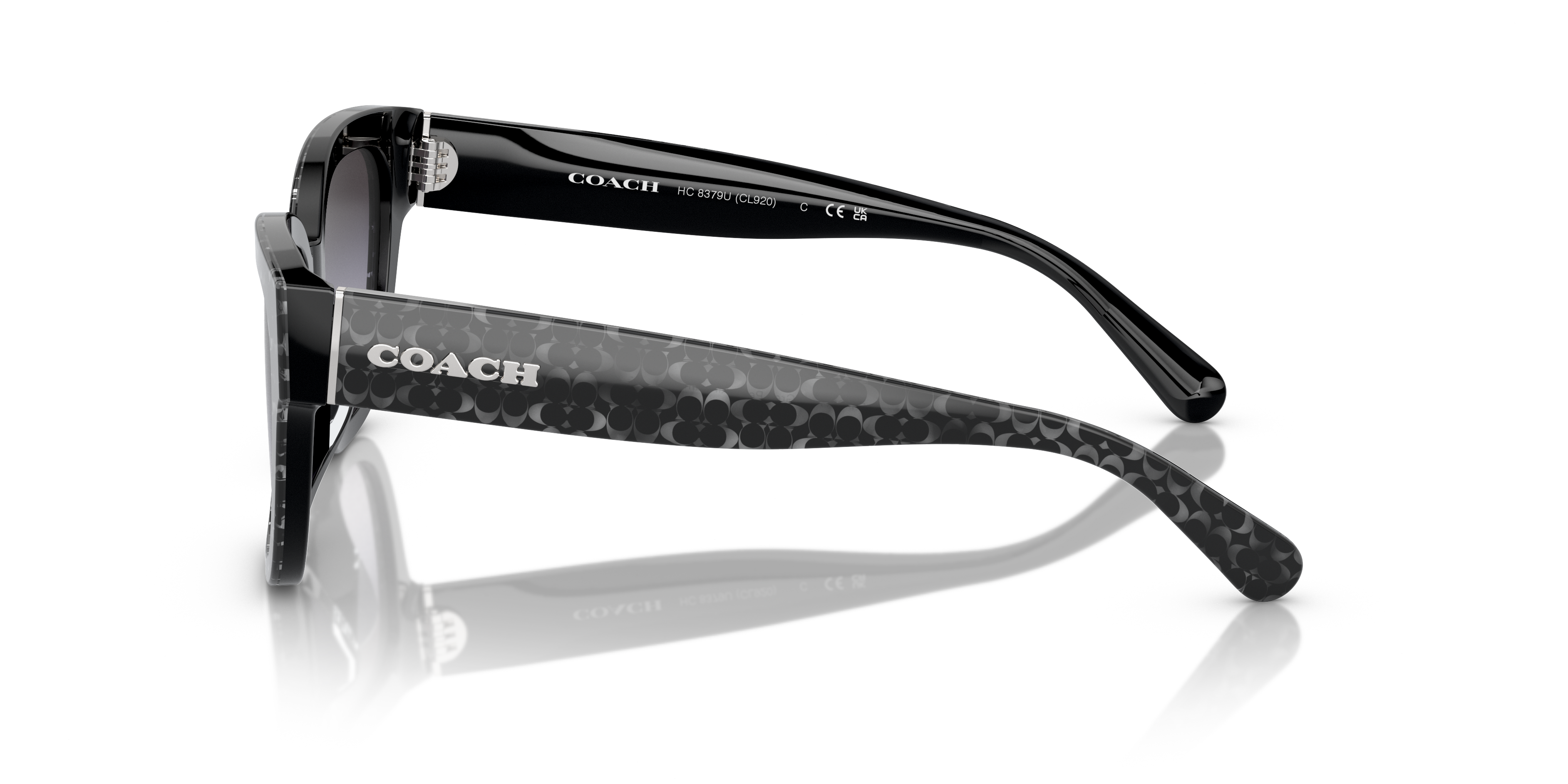 Coach HC8379U CL920 Butterfly Sunglasses - Ruby Pearl Signature C
