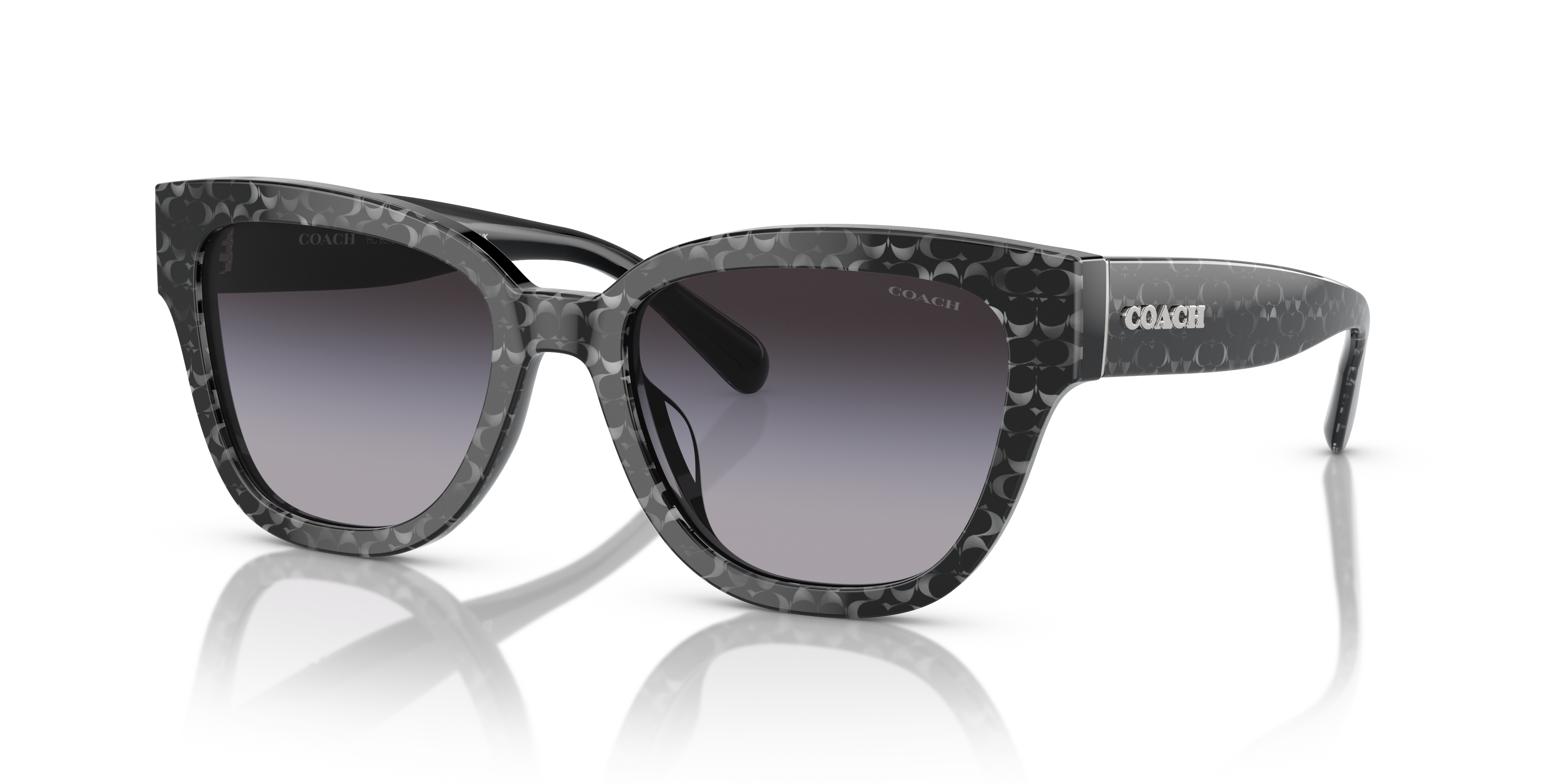 Coach HC8379U CL920 Butterfly Sunglasses - Ruby Pearl Signature C
