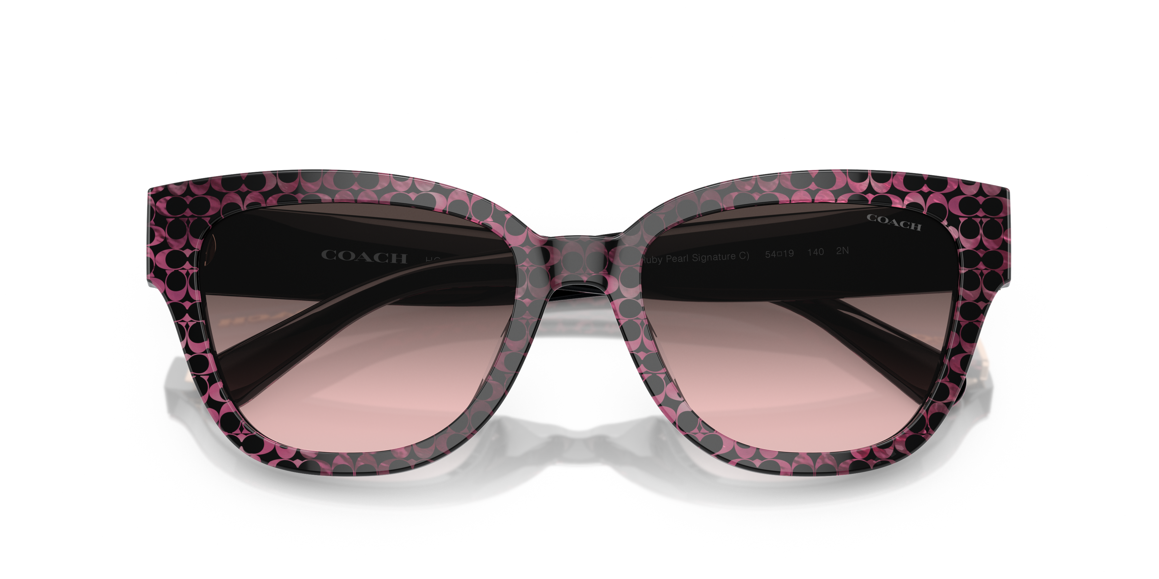 Coach HC8379U CL920 Butterfly Sunglasses - Ruby Pearl Signature C