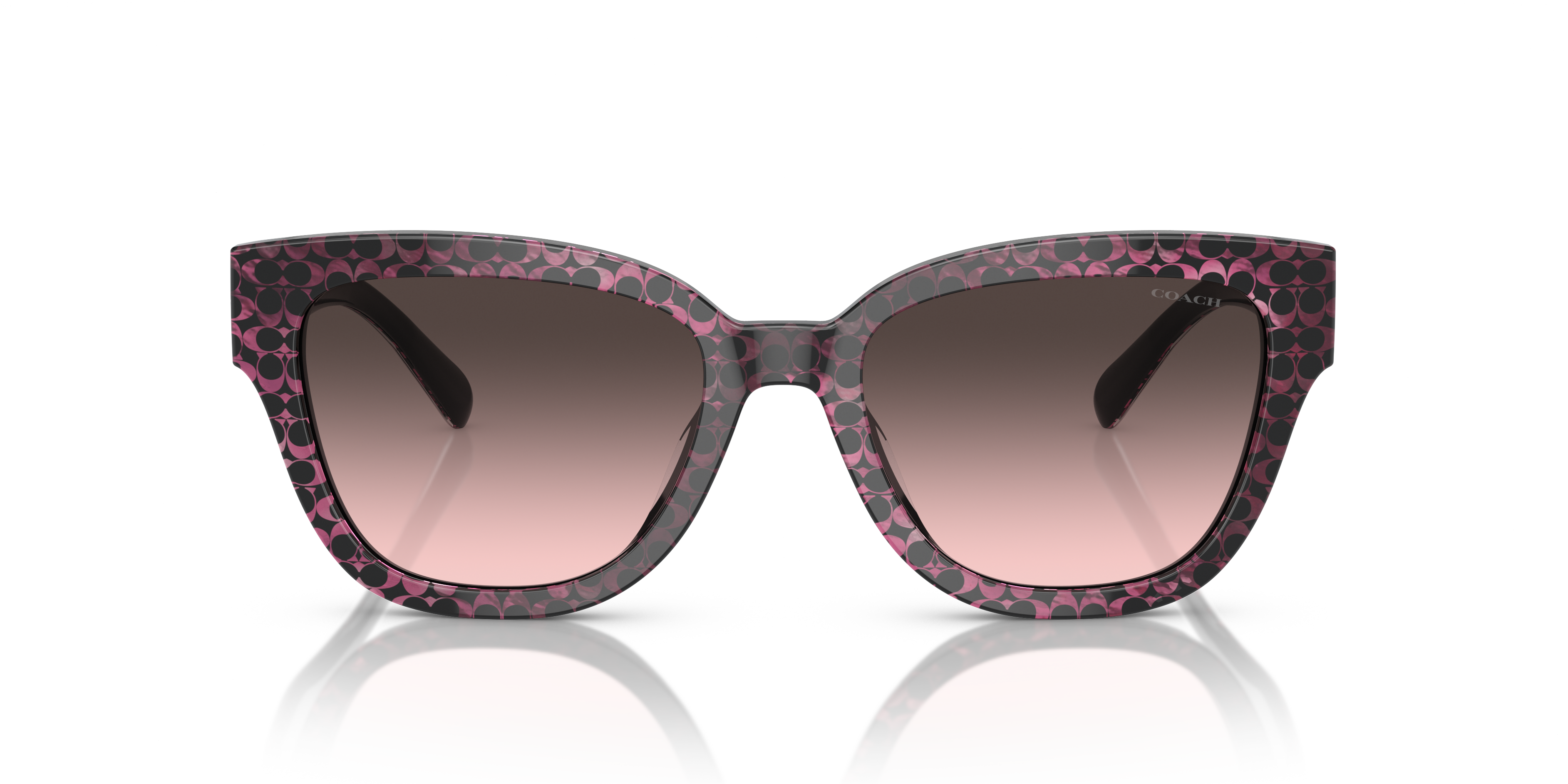 Coach HC8379U CL920 Butterfly Sunglasses - Ruby Pearl Signature C