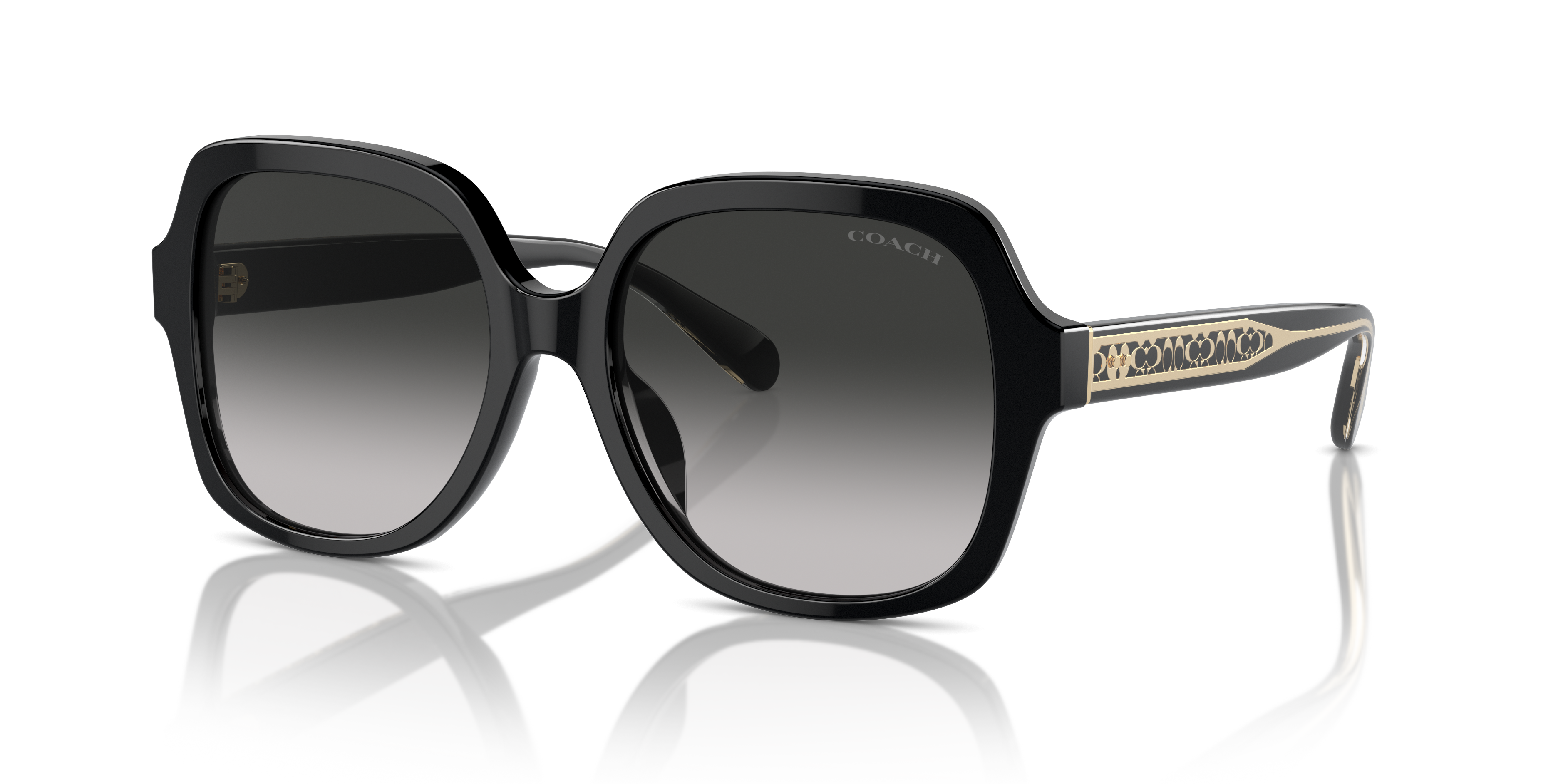 Coach HC8395U CR614 Square Sunglasses - Amethyst Pink Gradient