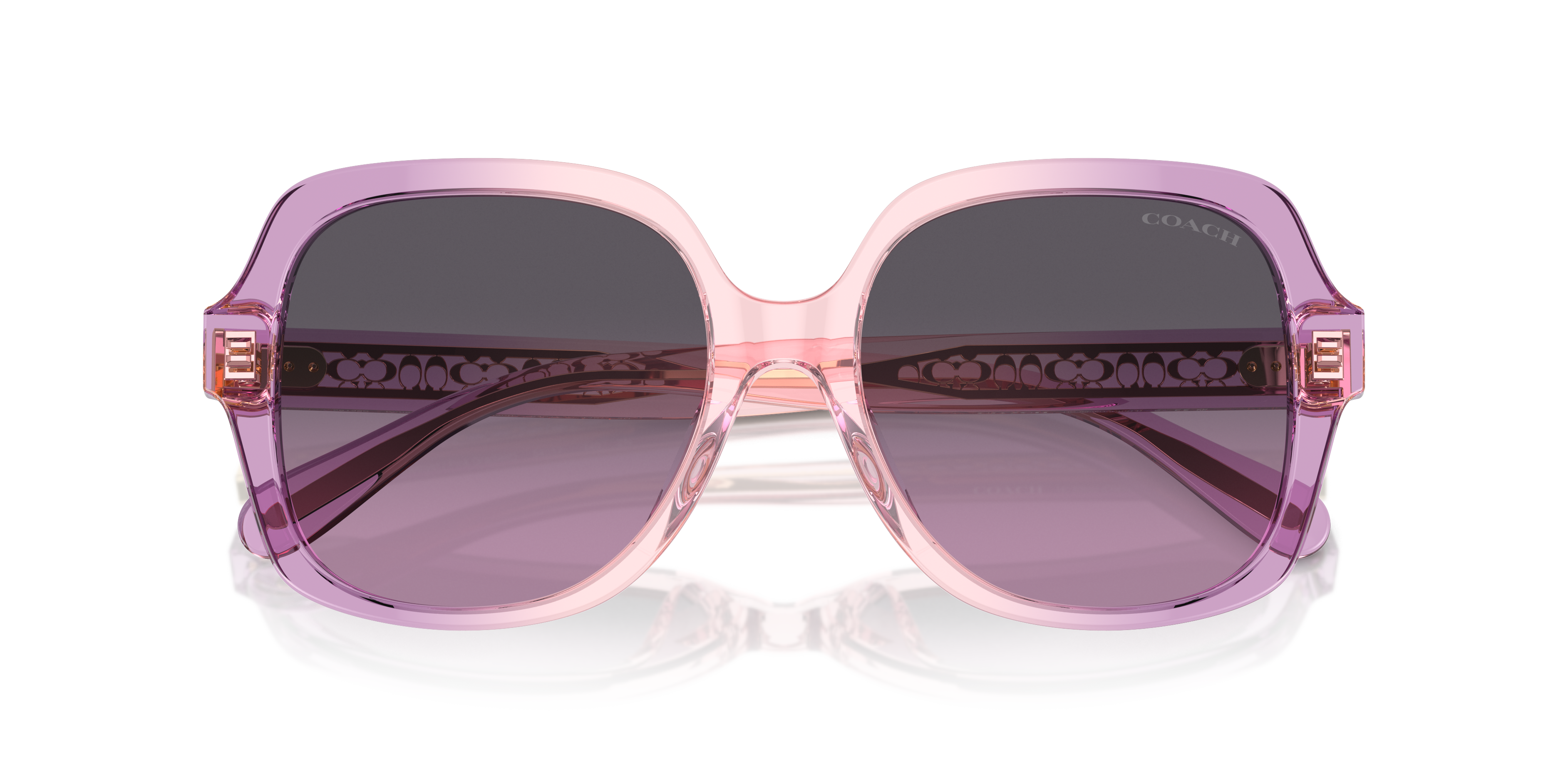 Coach HC8395U CR614 Square Sunglasses - Amethyst Pink Gradient