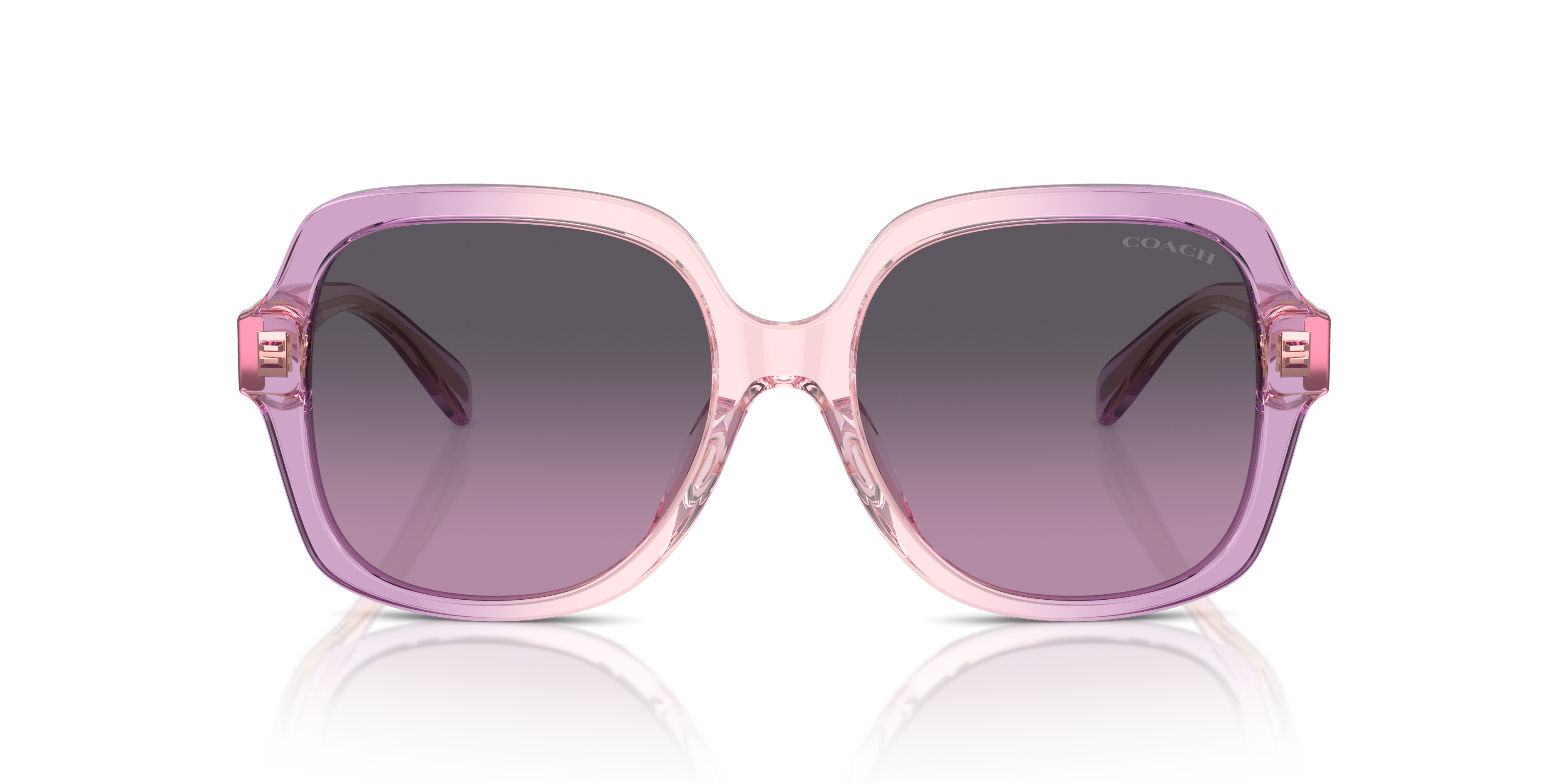Coach HC8395U CR614 Square Sunglasses - Amethyst Pink Gradient