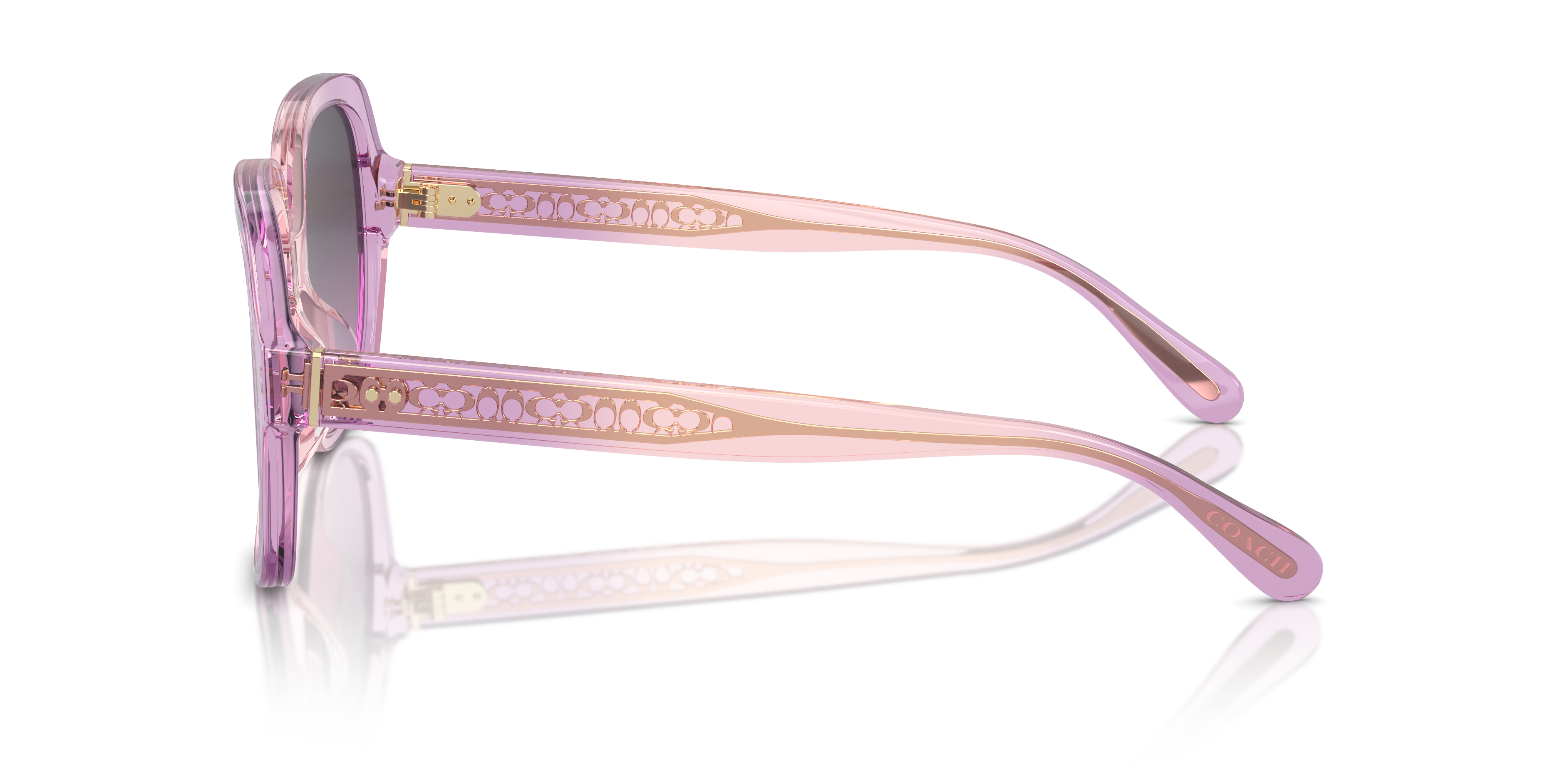 Coach HC8395U CR614 Square Sunglasses - Amethyst Pink Gradient