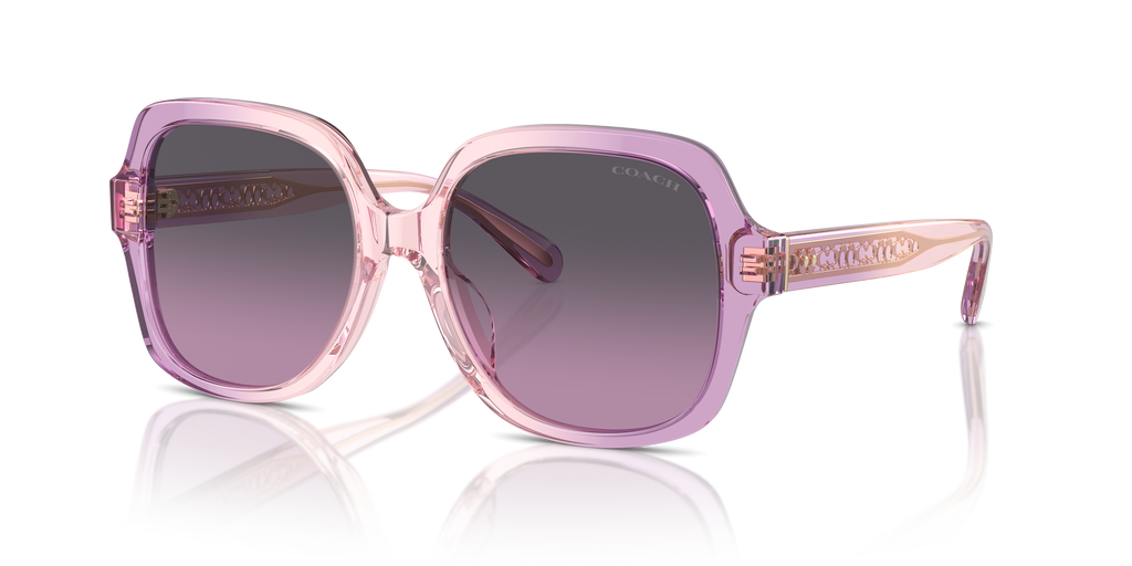 Coach HC8395U CR614 Square Sunglasses - Amethyst Pink Gradient