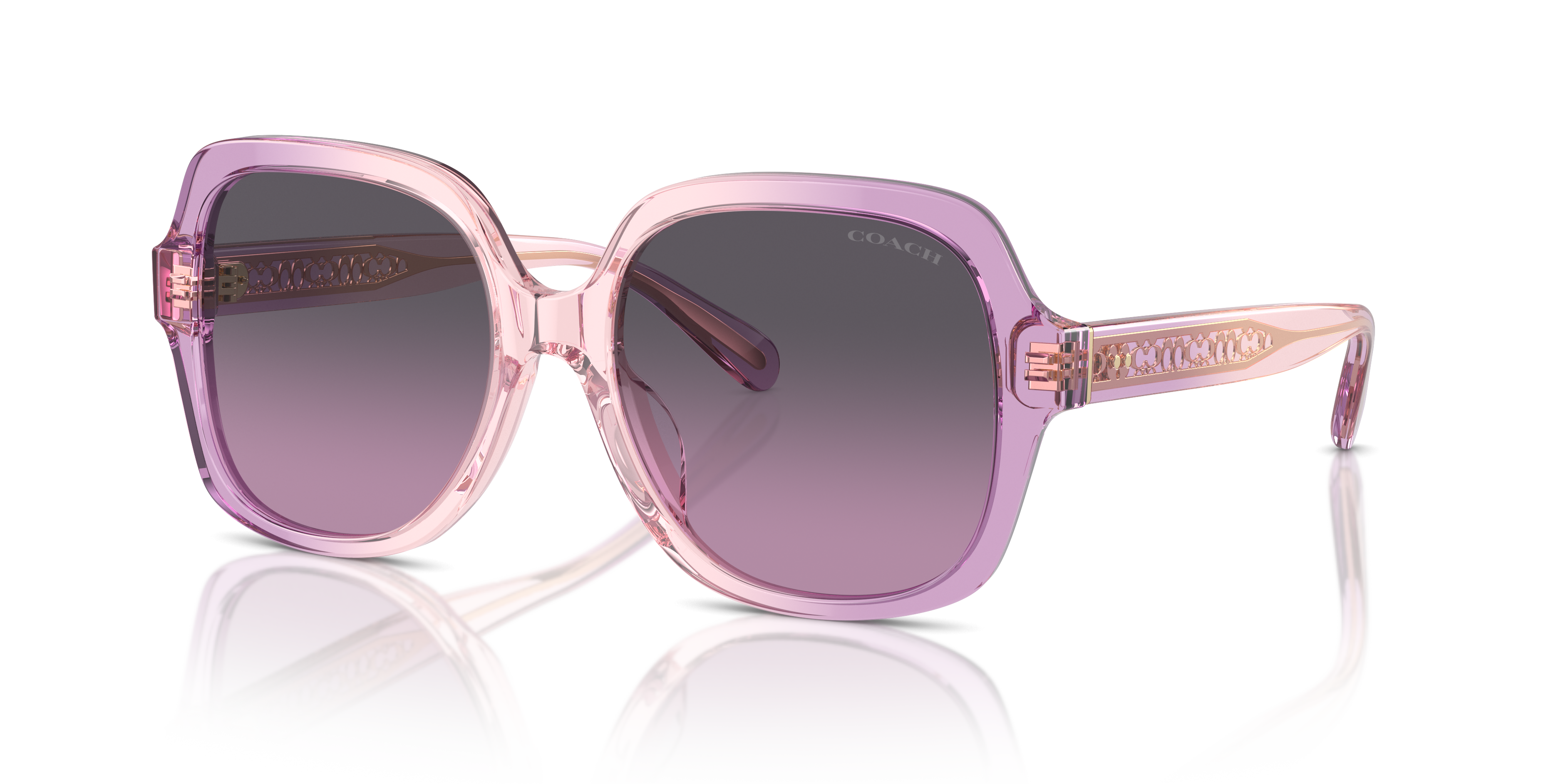 Coach HC8395U CR614 Square Sunglasses - Black