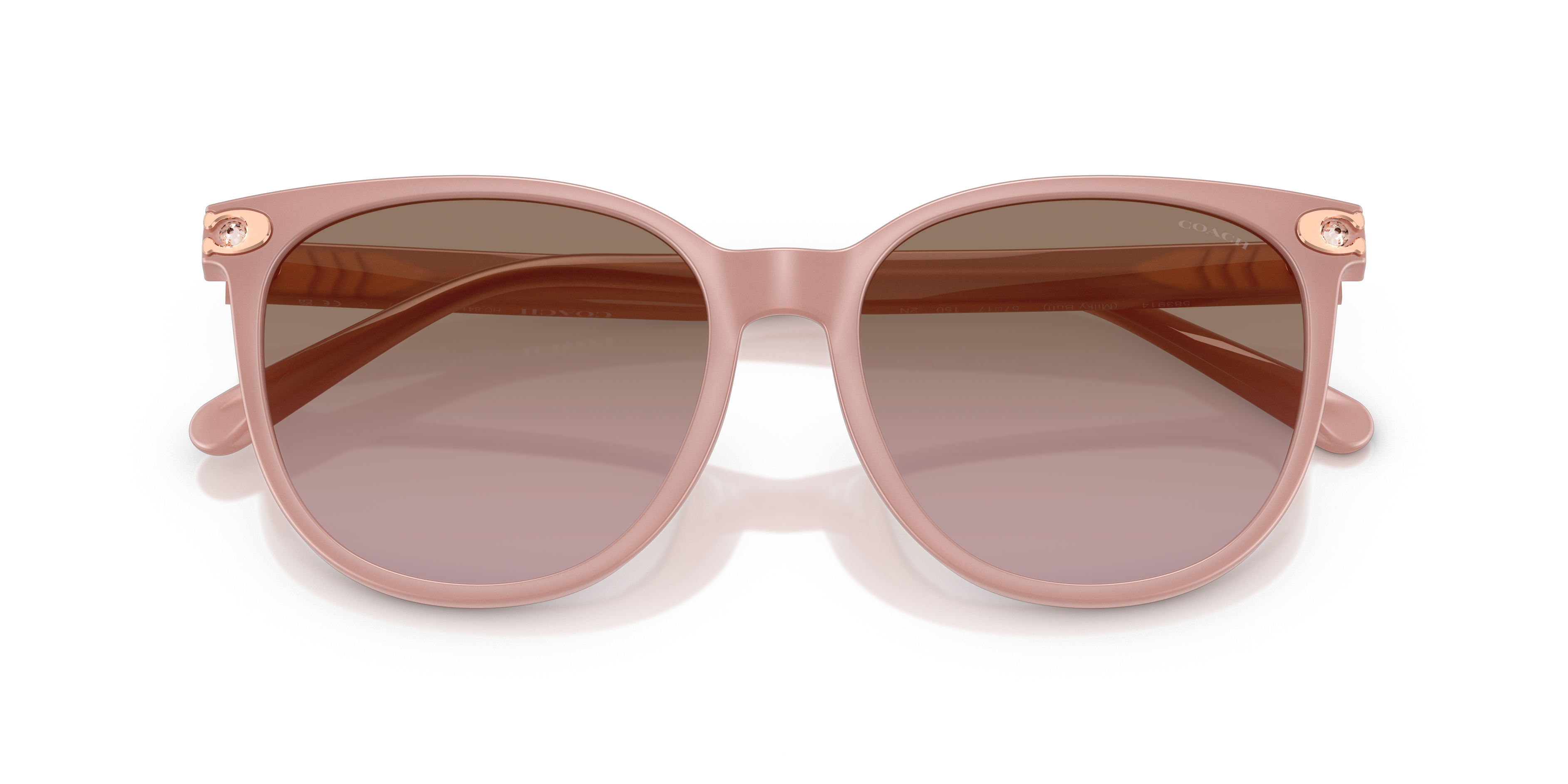 Coach HC8414BD CW428 Round Sunglasses - Milky Buff