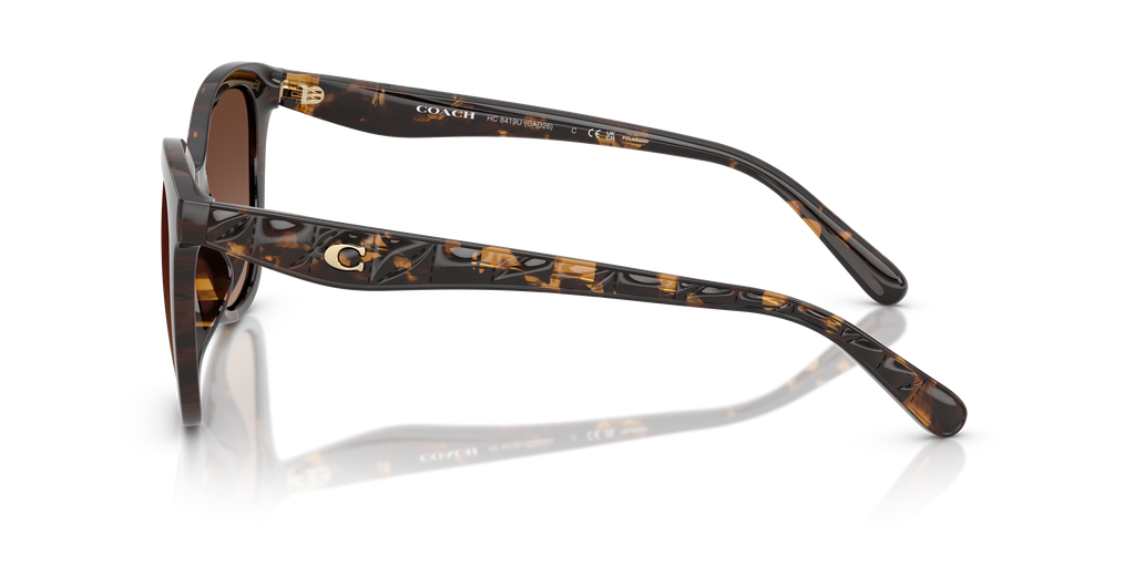 Coach HC8419U CAD25 Square Sunglasses - Dark Tortoise